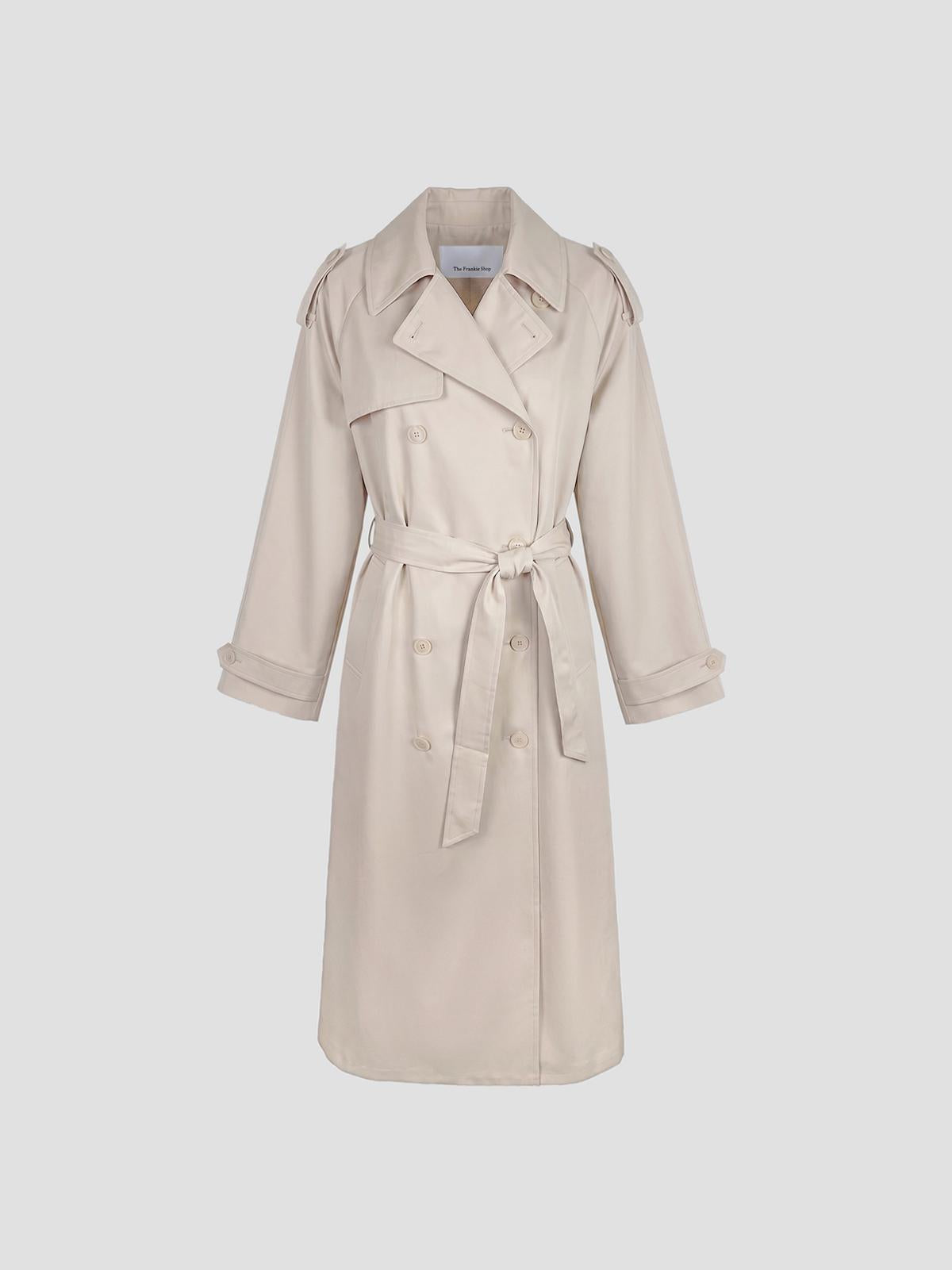 Veyron fluid twill trench coat