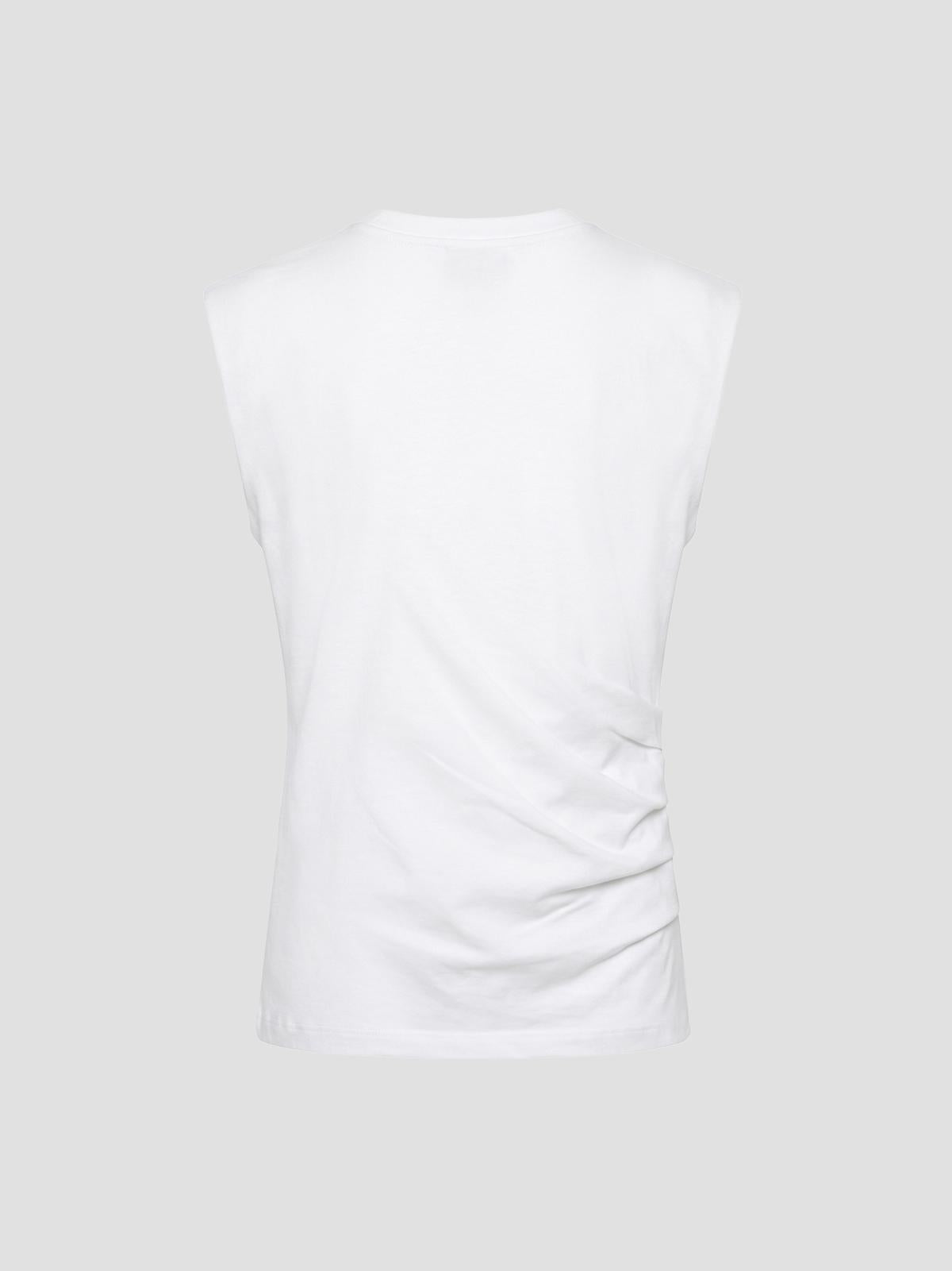 Stretch heavy jersey draped blouse