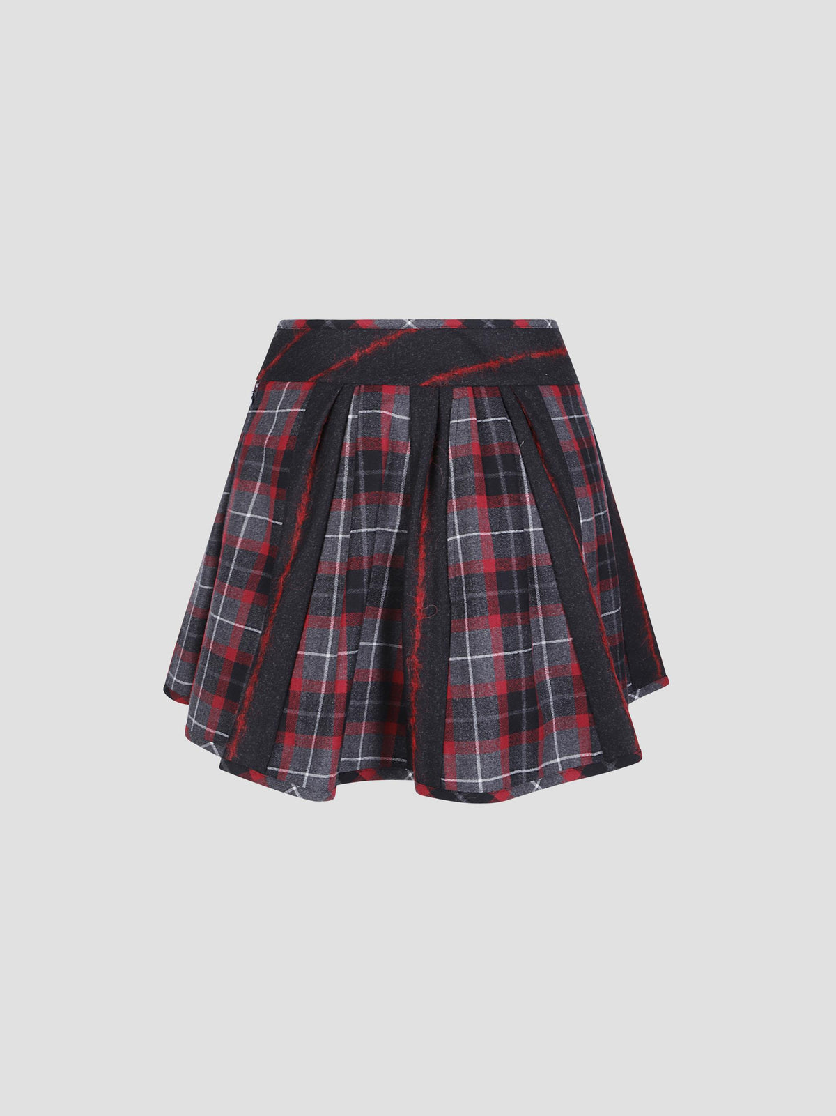Mini bell tartan wool skirt