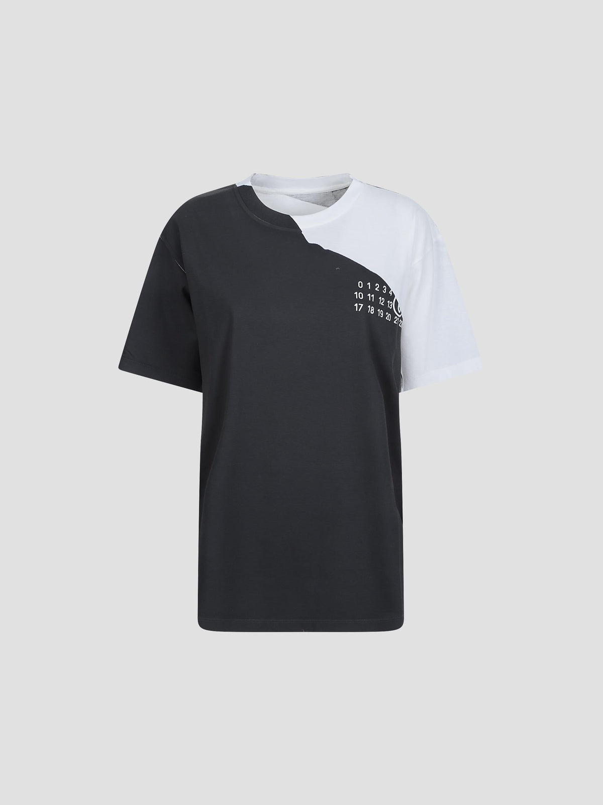 Asymmetric-panel cotton t-shirt