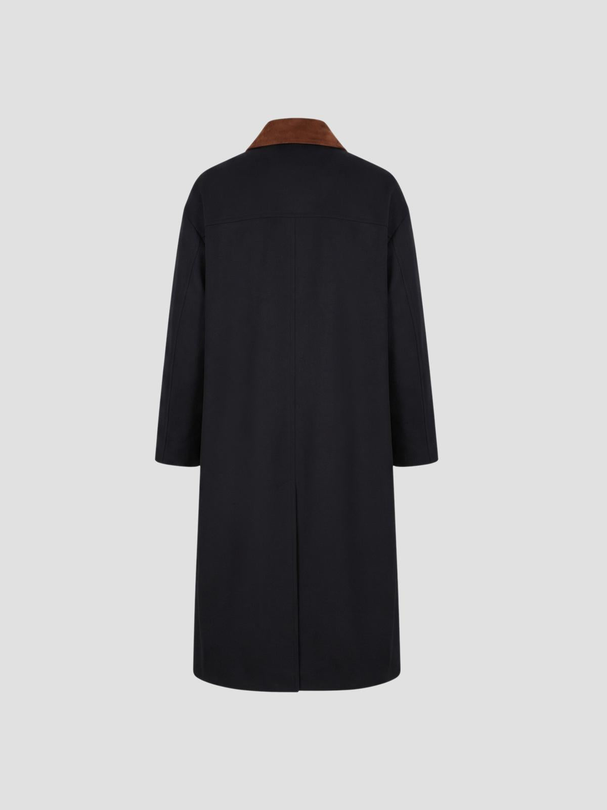 Suede collar coat