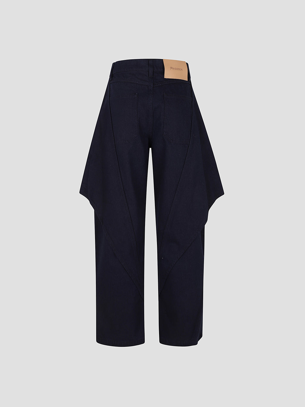 Cropped sculptural jeans