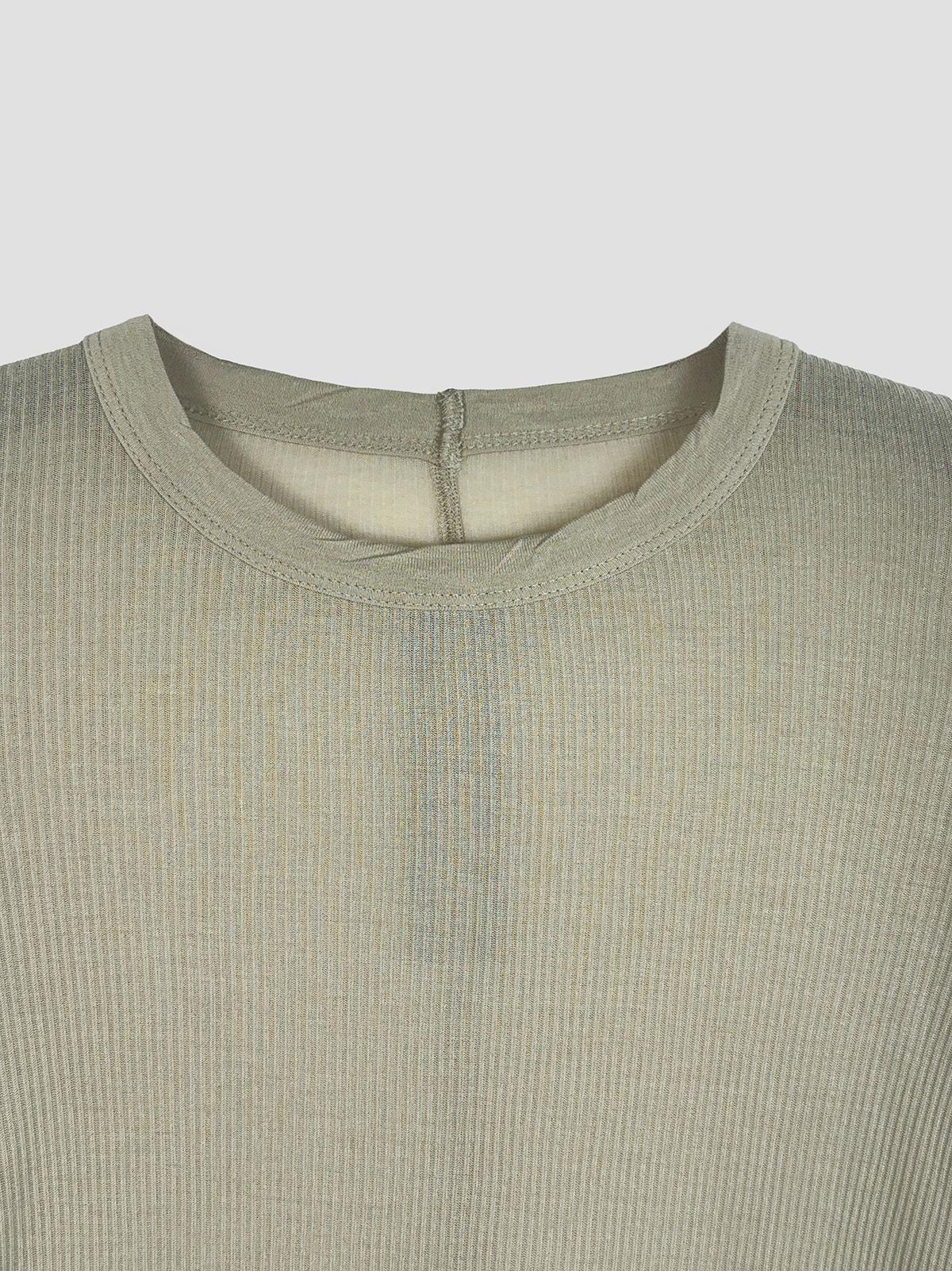 T-shirt cropped rib ls