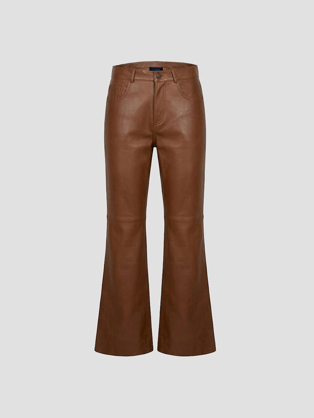 Haikure Flora silky leather jeans in brown