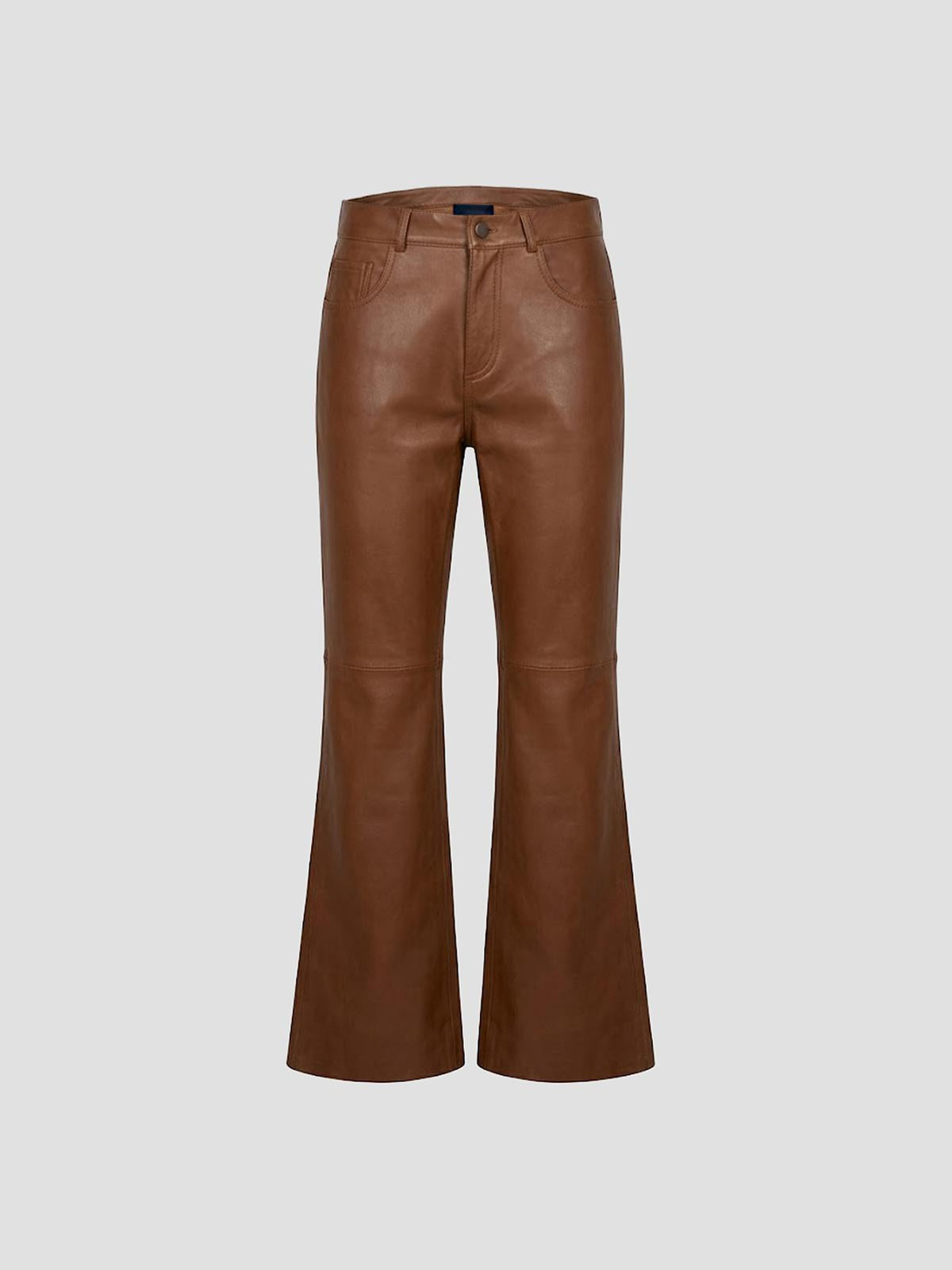 Flora silky leather jeans
