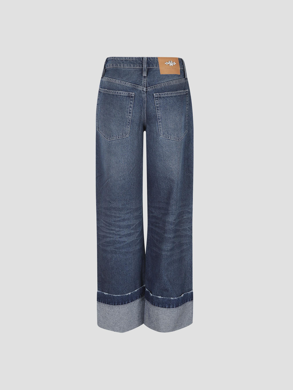 Distressed straight leg jeans