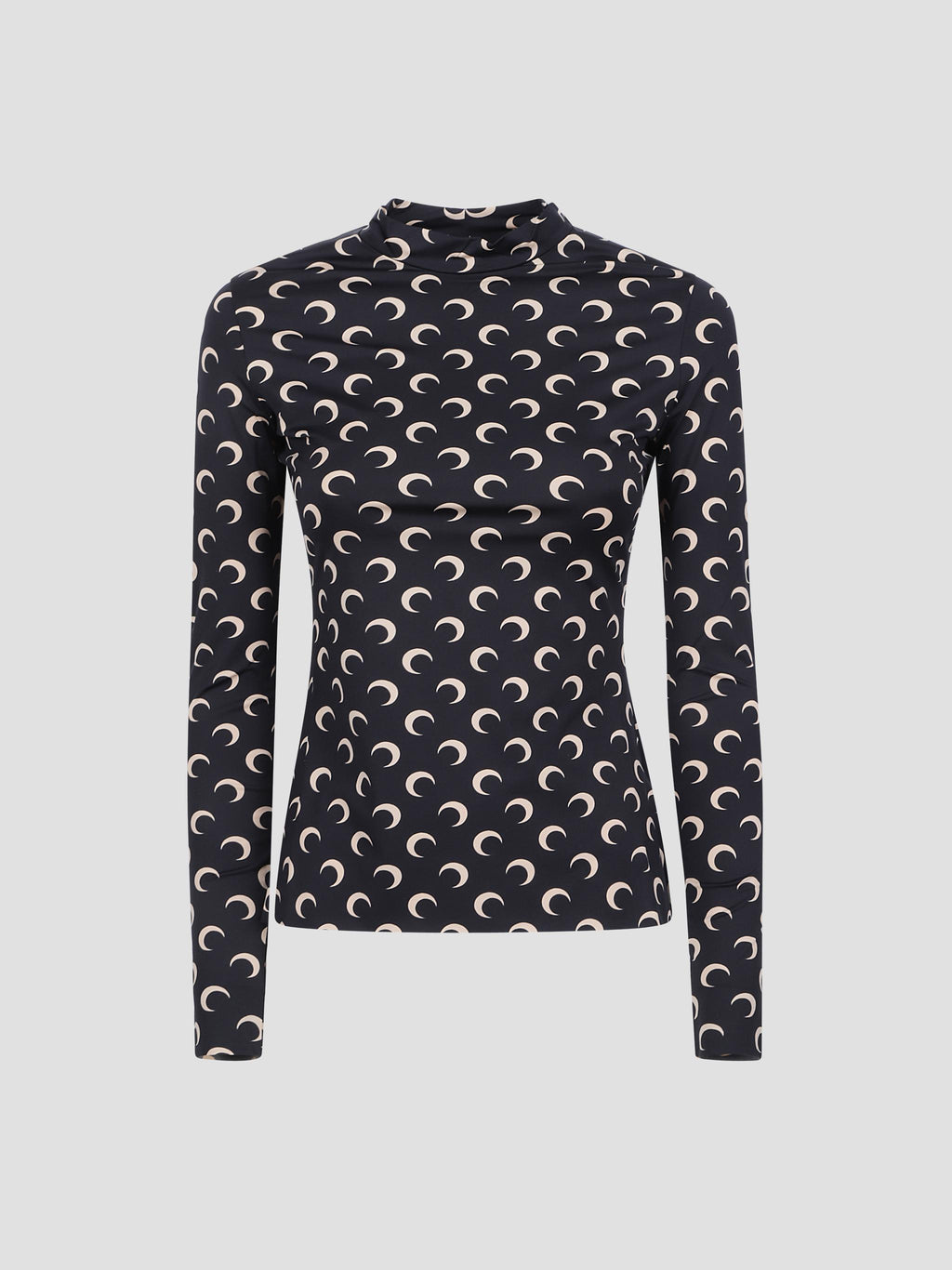 Moon printed high-neck jersey top