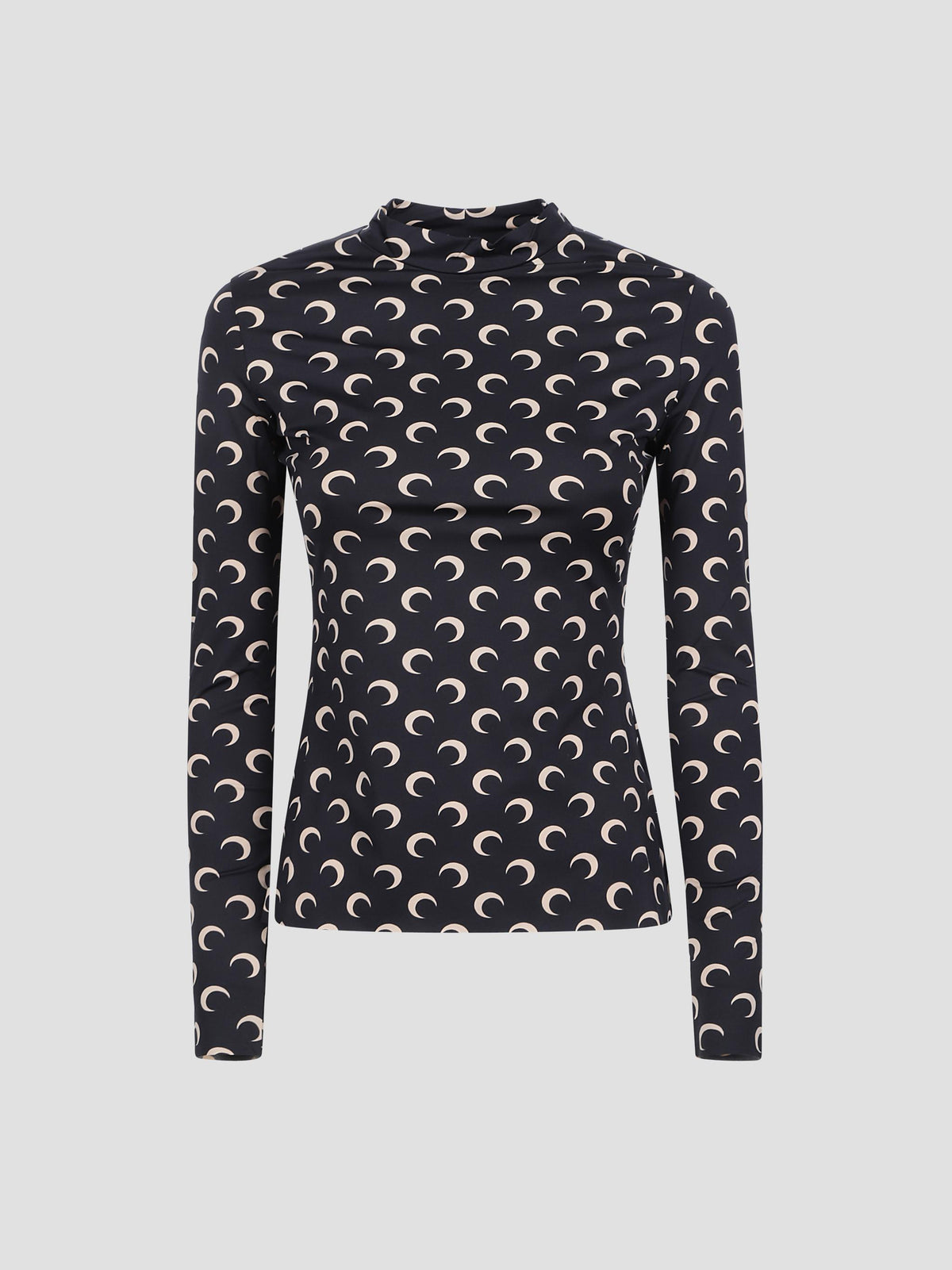 Moon printed high-neck jersey top