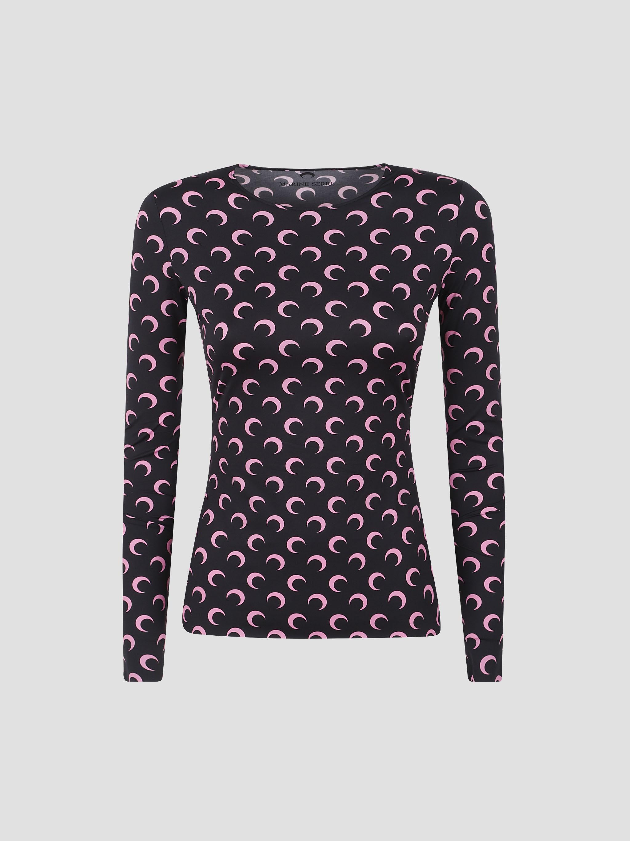 Moon printed ls crewneck top