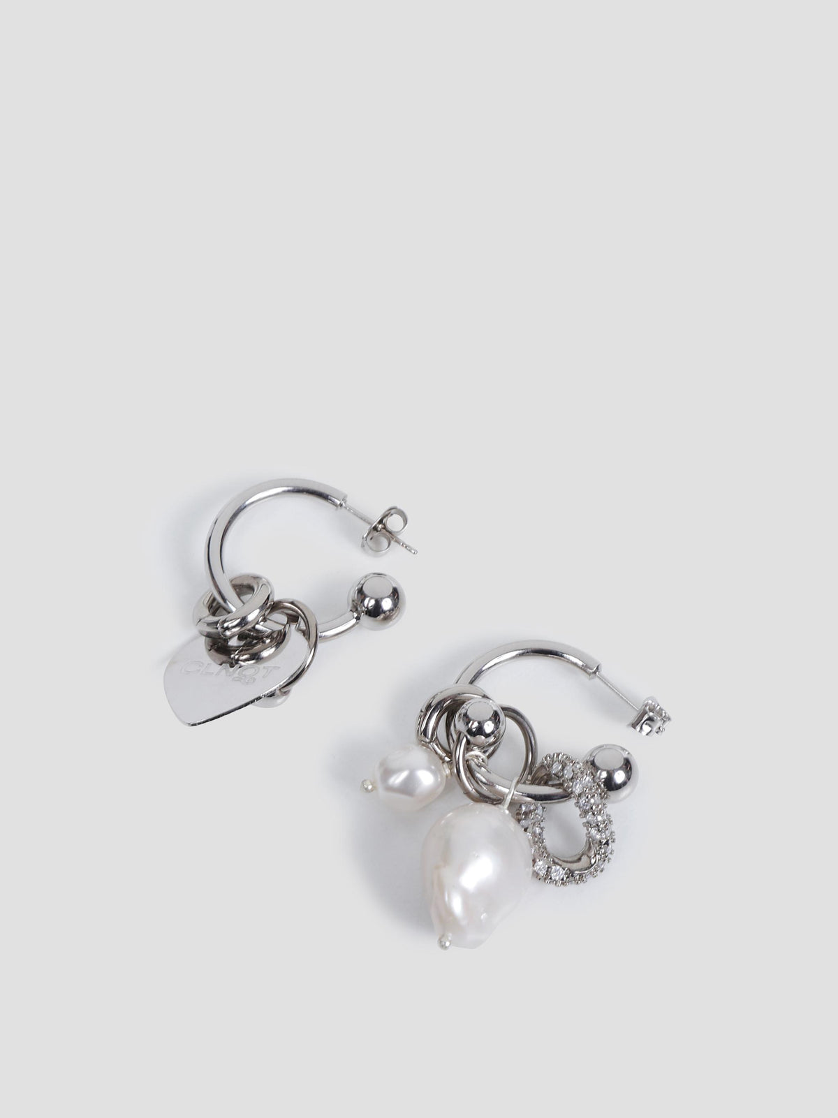 Agyness mismatched pearl earrings