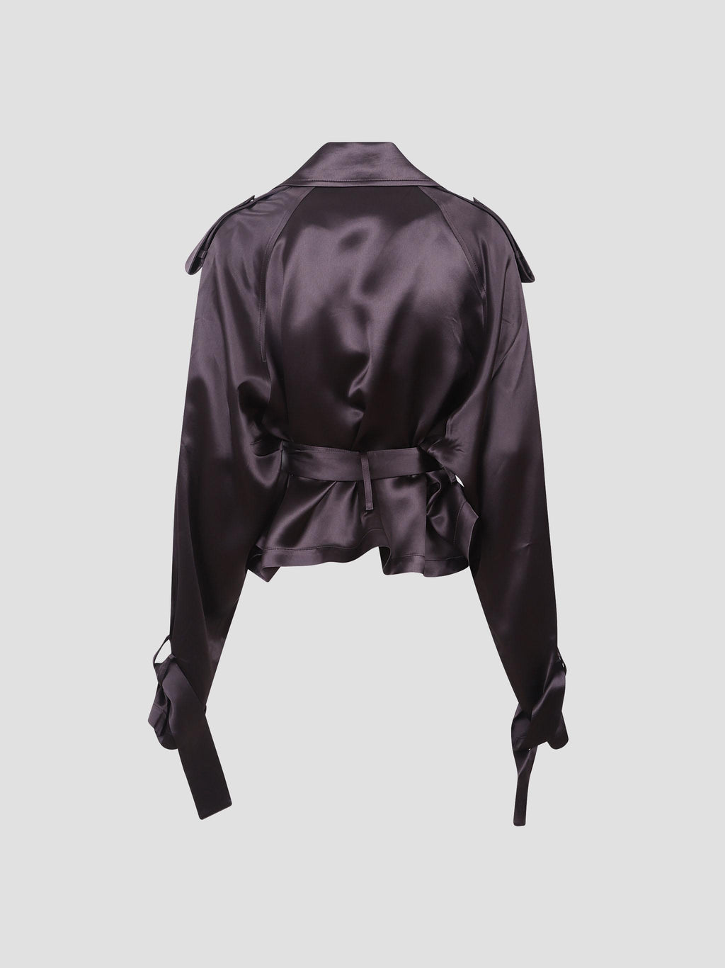 Simona satin short trench