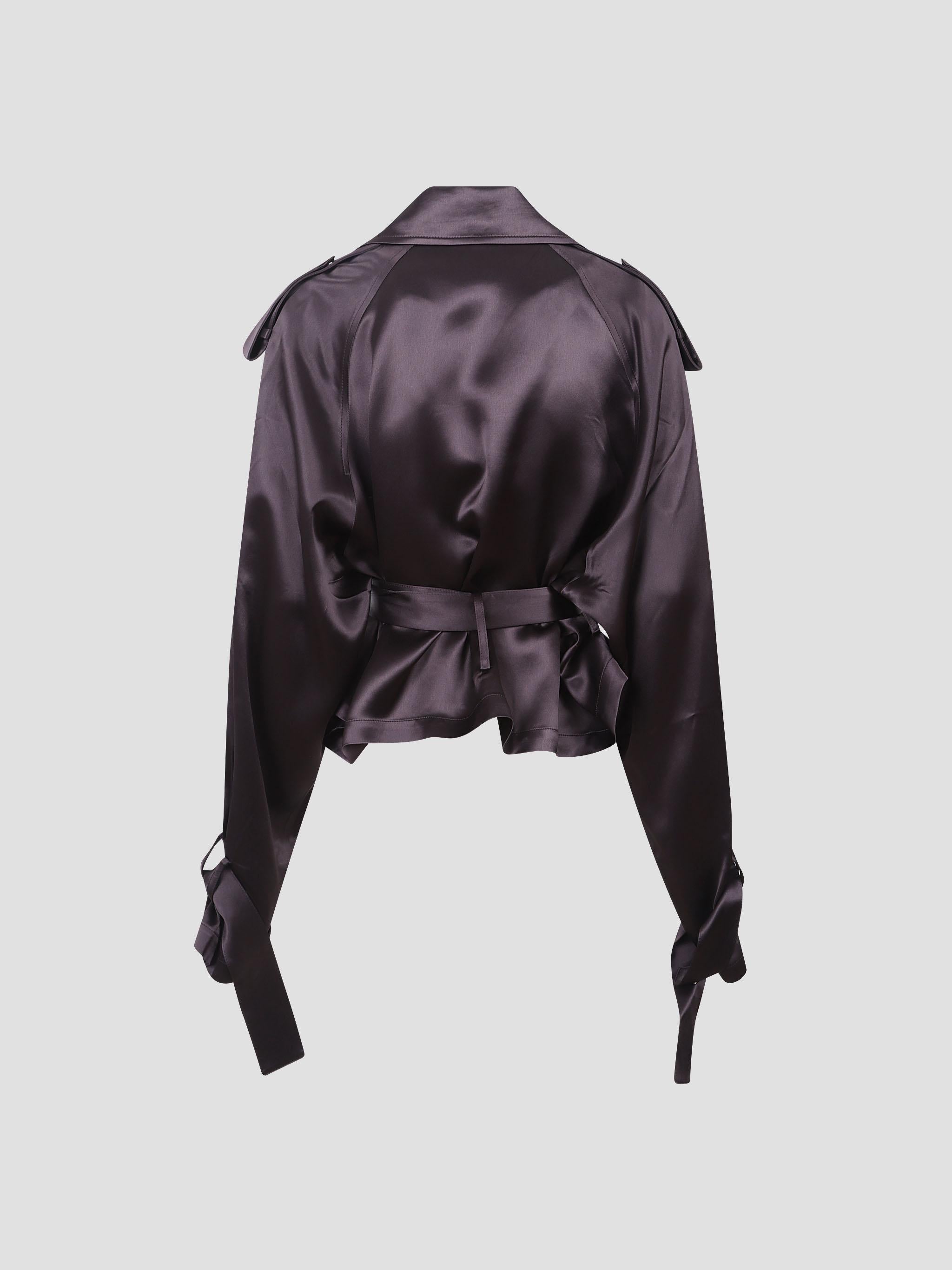 Simona satin short trench