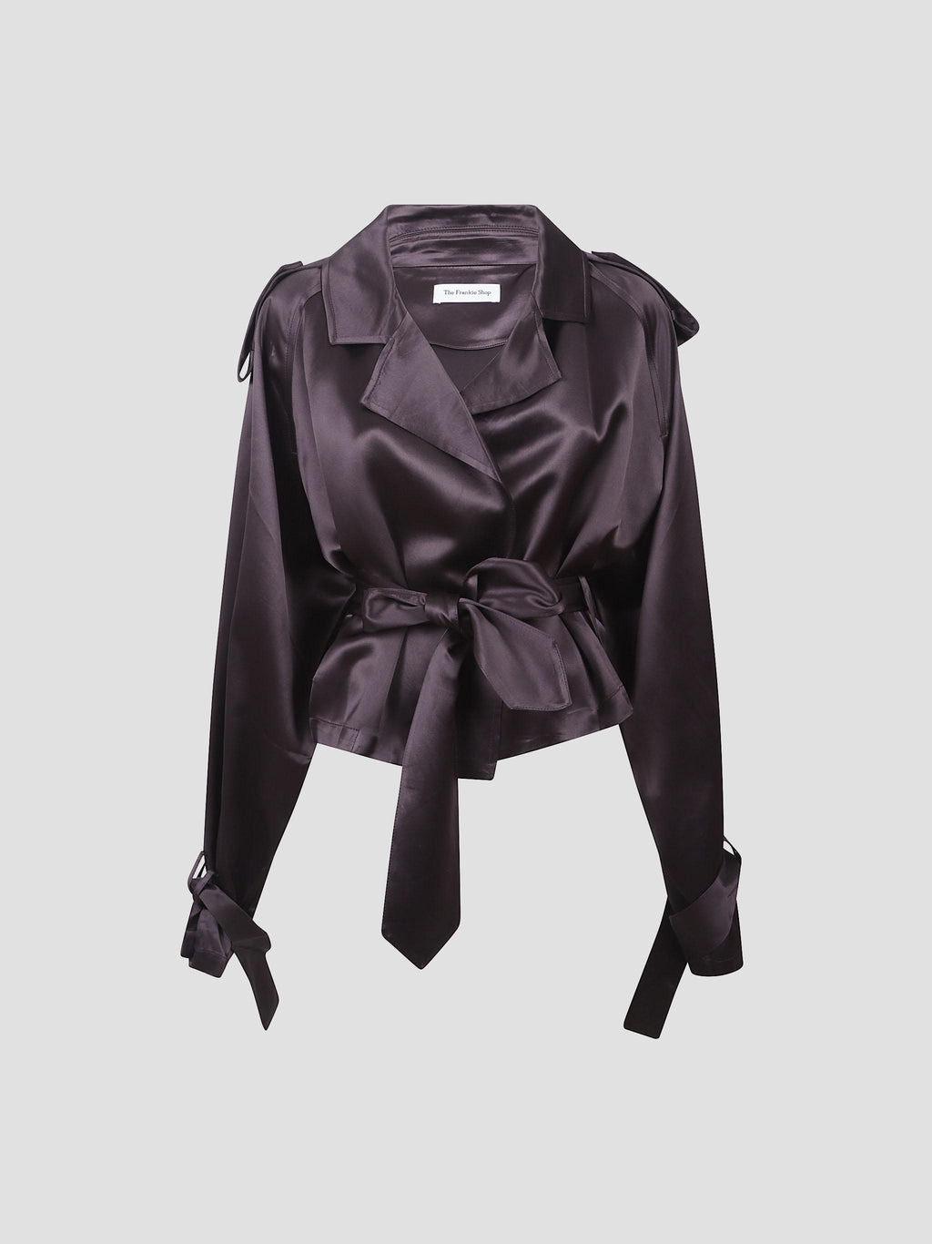 Simona satin short trench