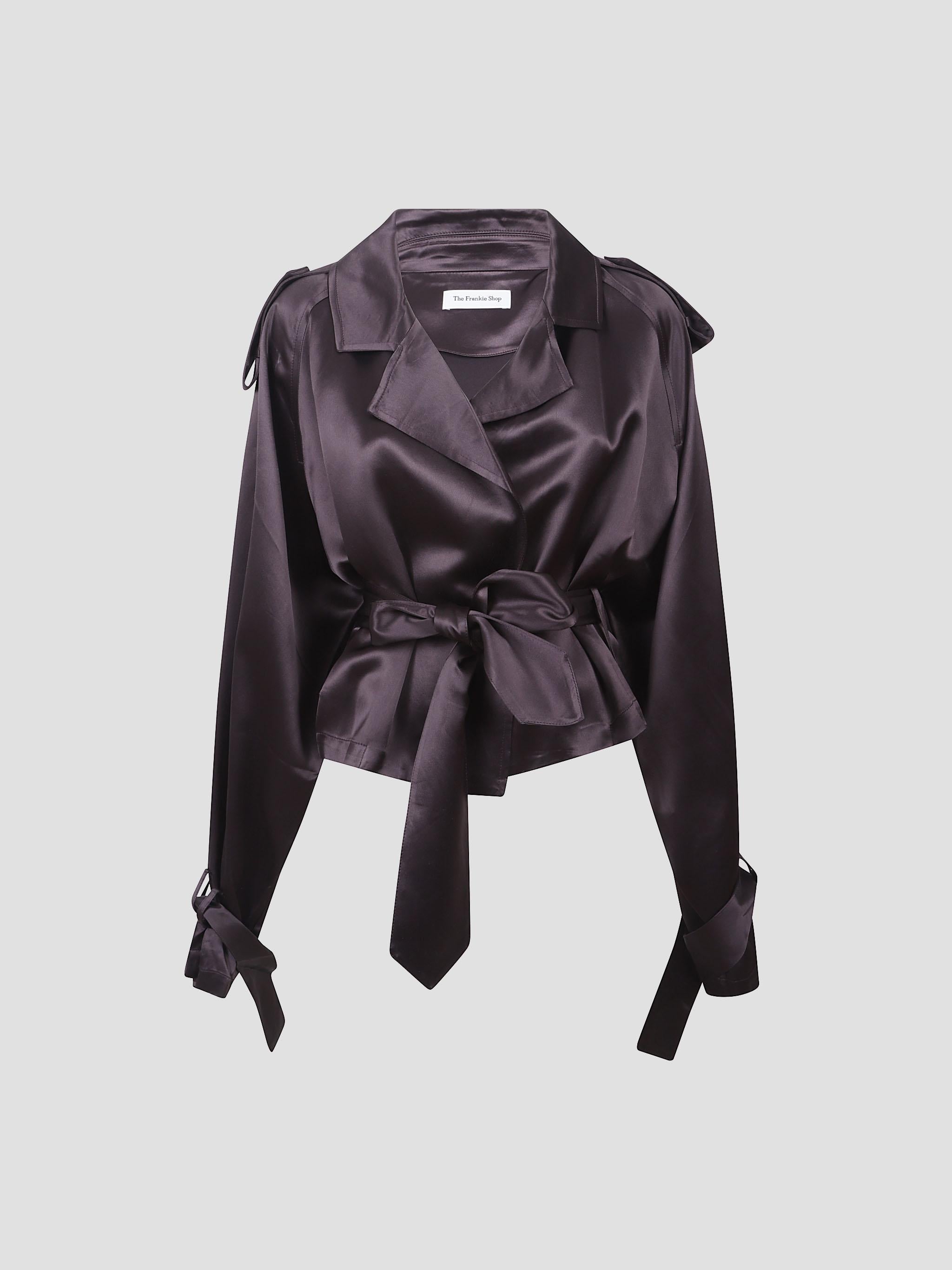 Simona satin short trench