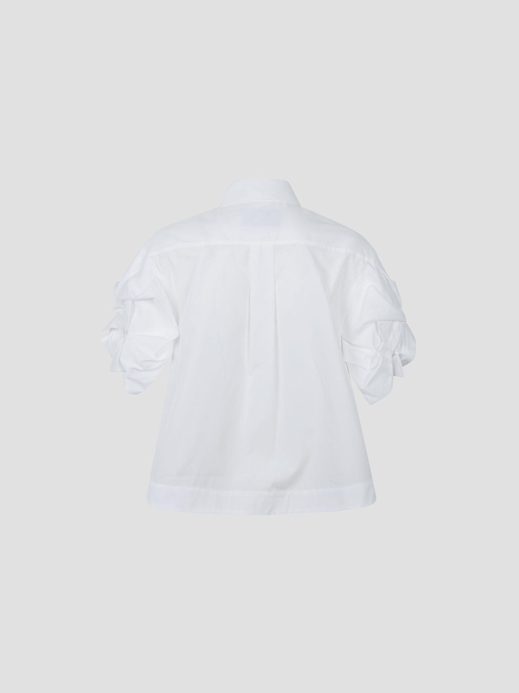 Cropped rose puff sleeve shirt