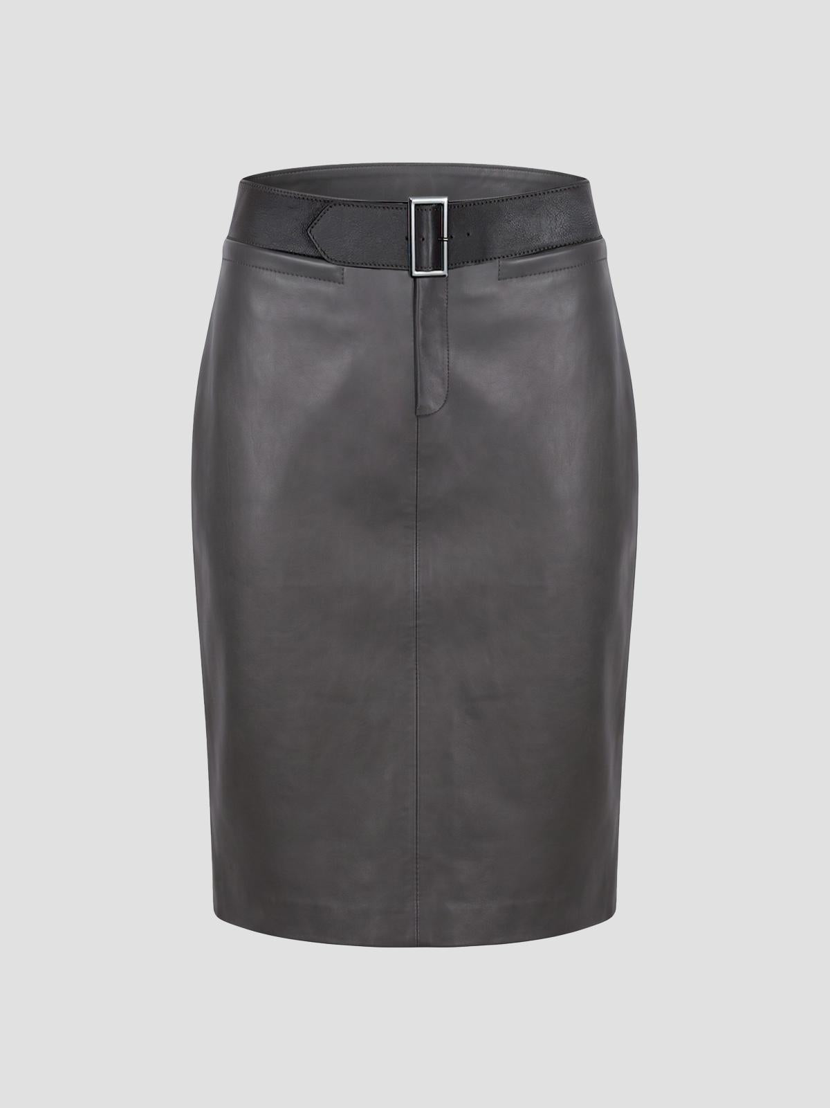 Ralia  leather skirt belted