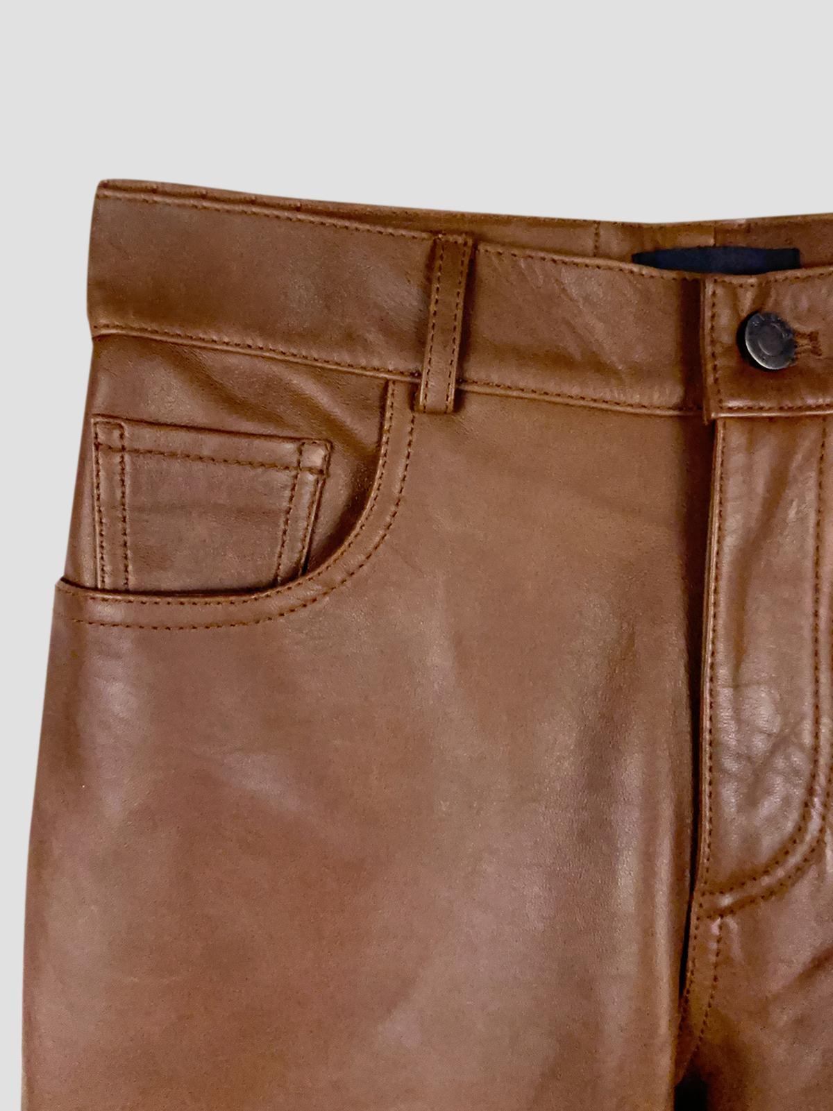 Flora silky leather jeans