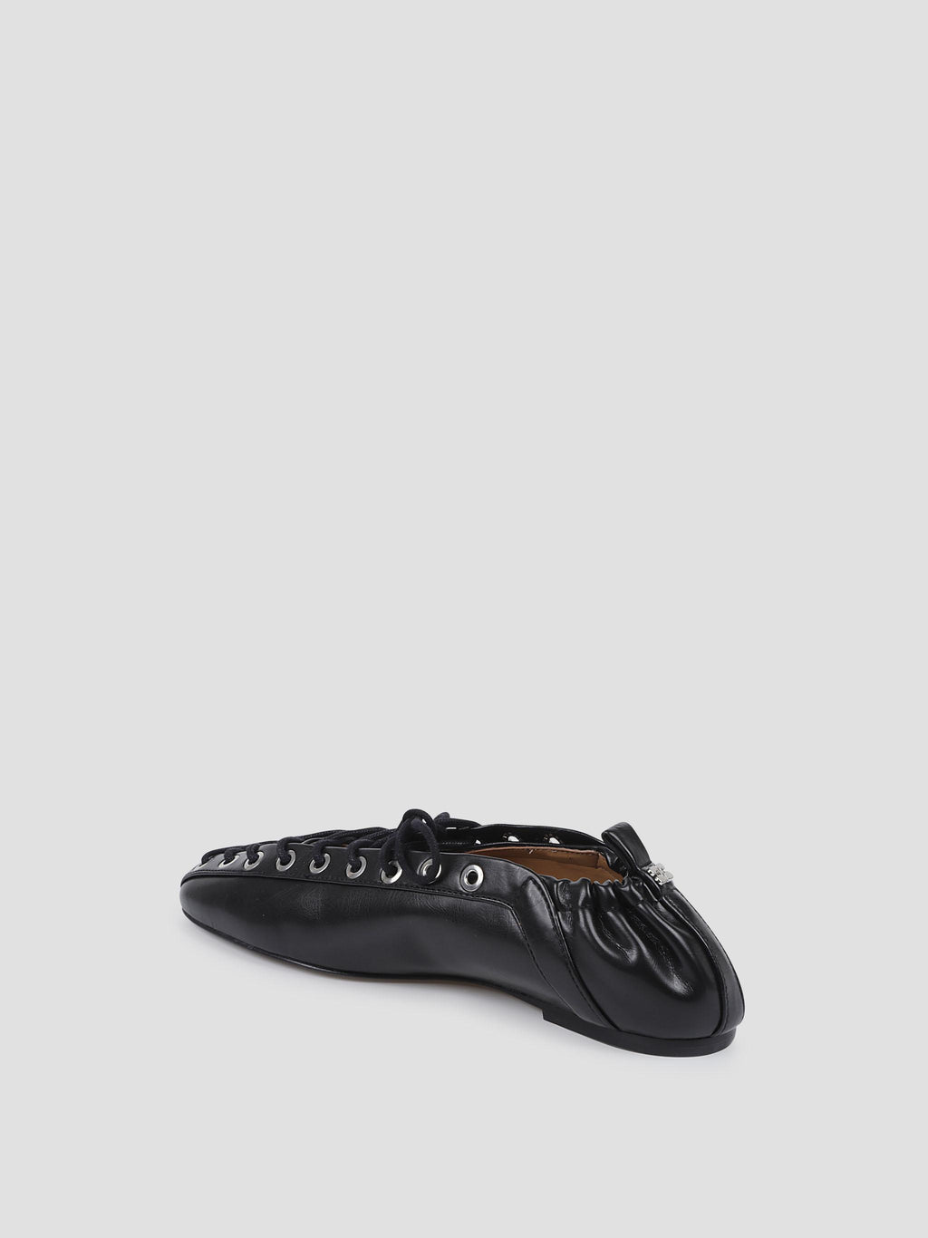 Eyelets lace up ballerina crinkle oleatex