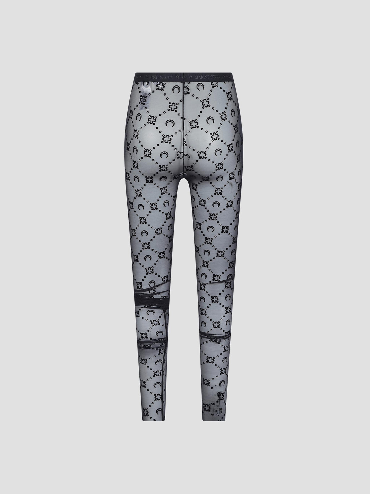 Moonogram flocked-mesh tights