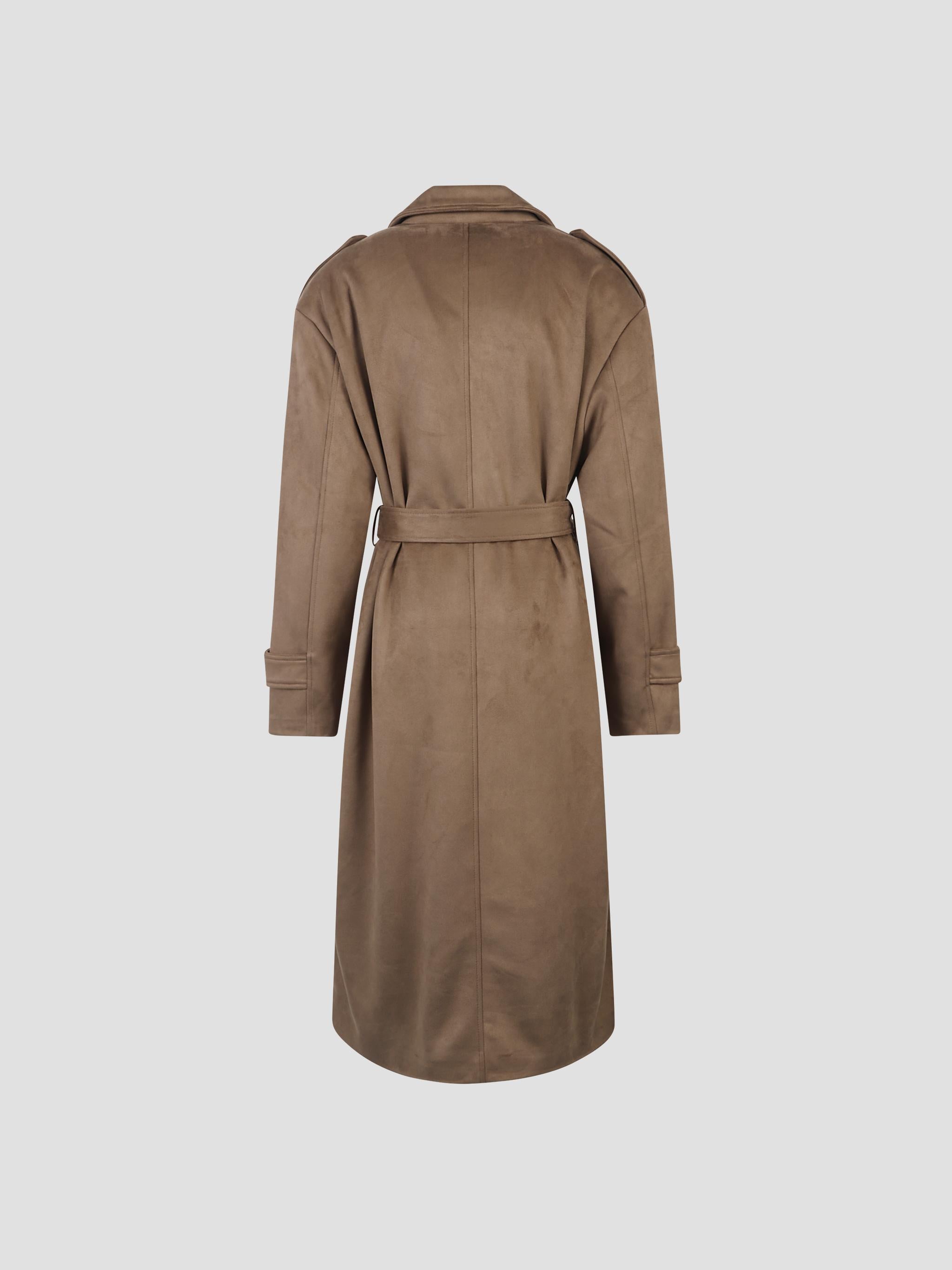 Pembroke faux suede trench