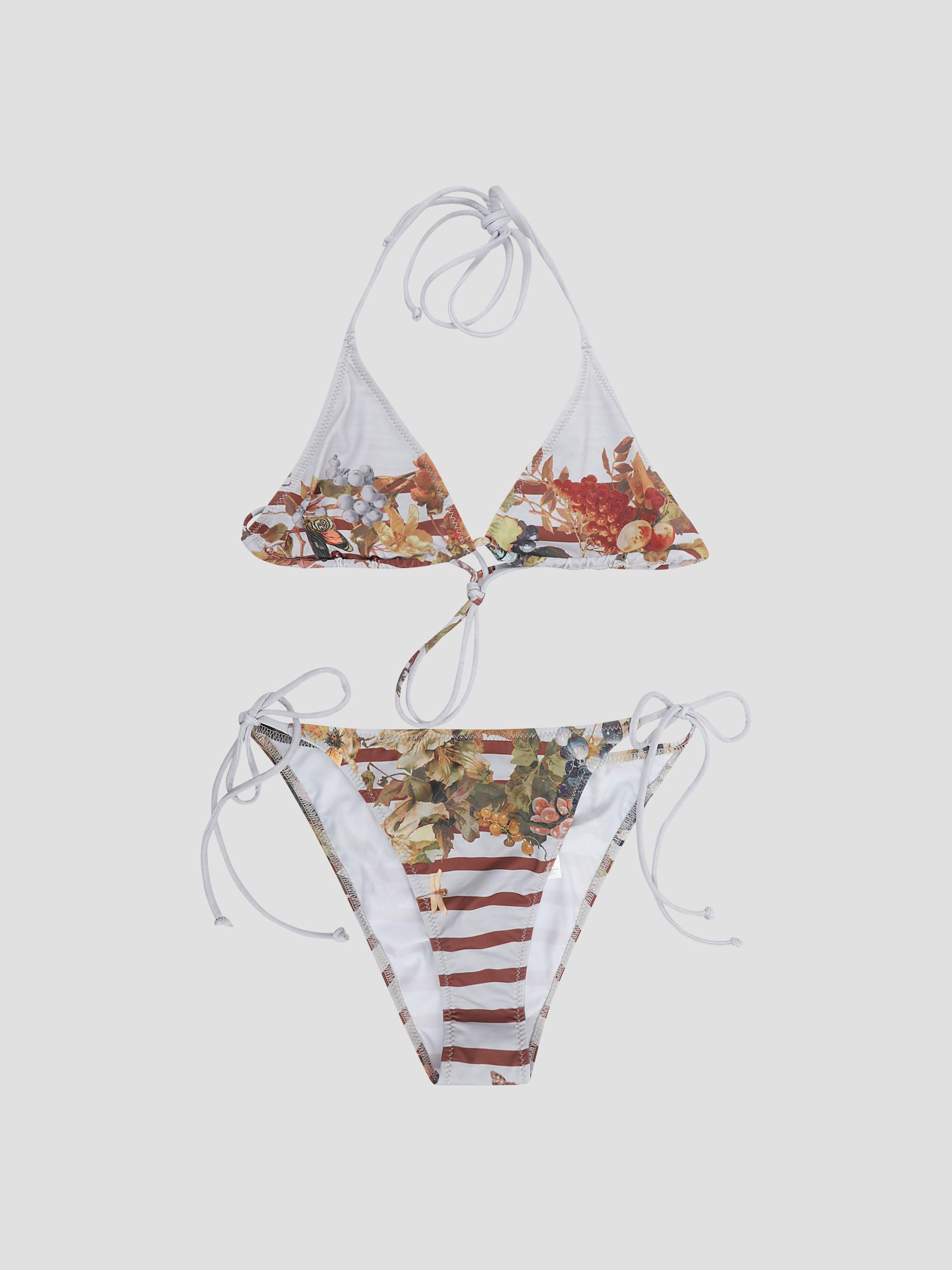 Bikini set printed "marinière grape"