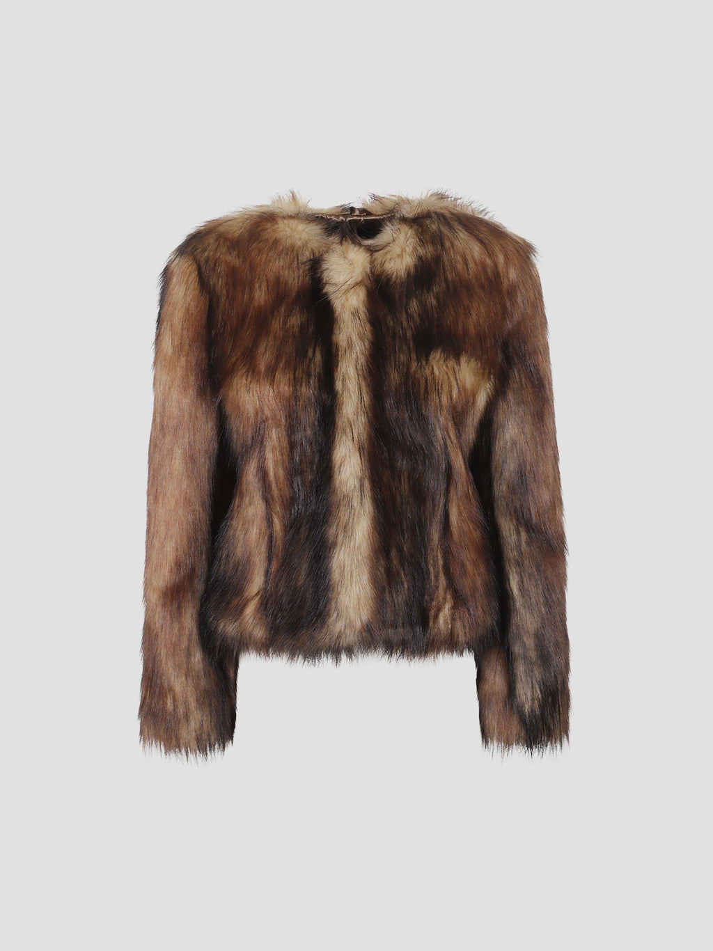 Sculpted faux fur fray jacket