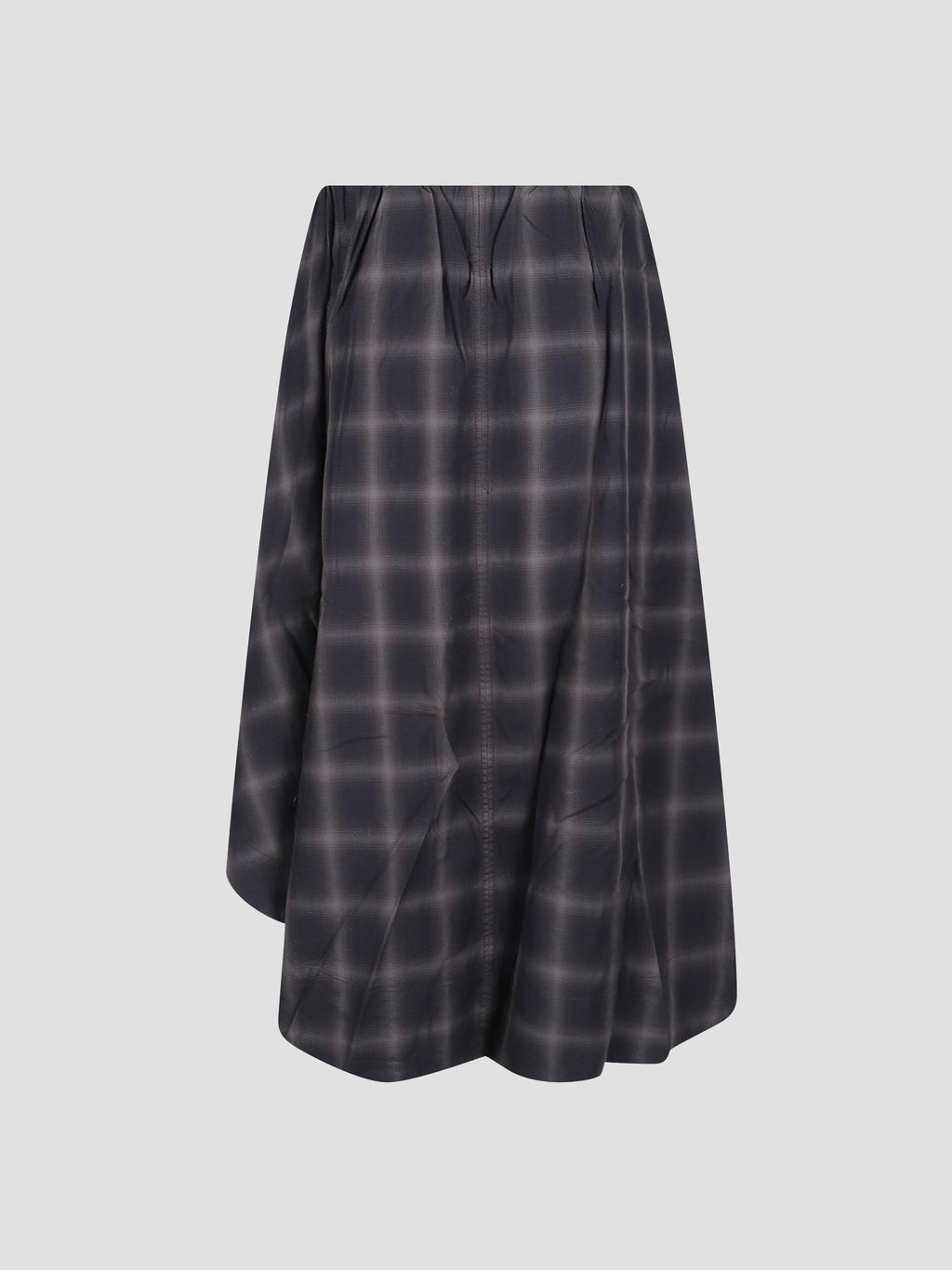 Fan skirt check midi skirt