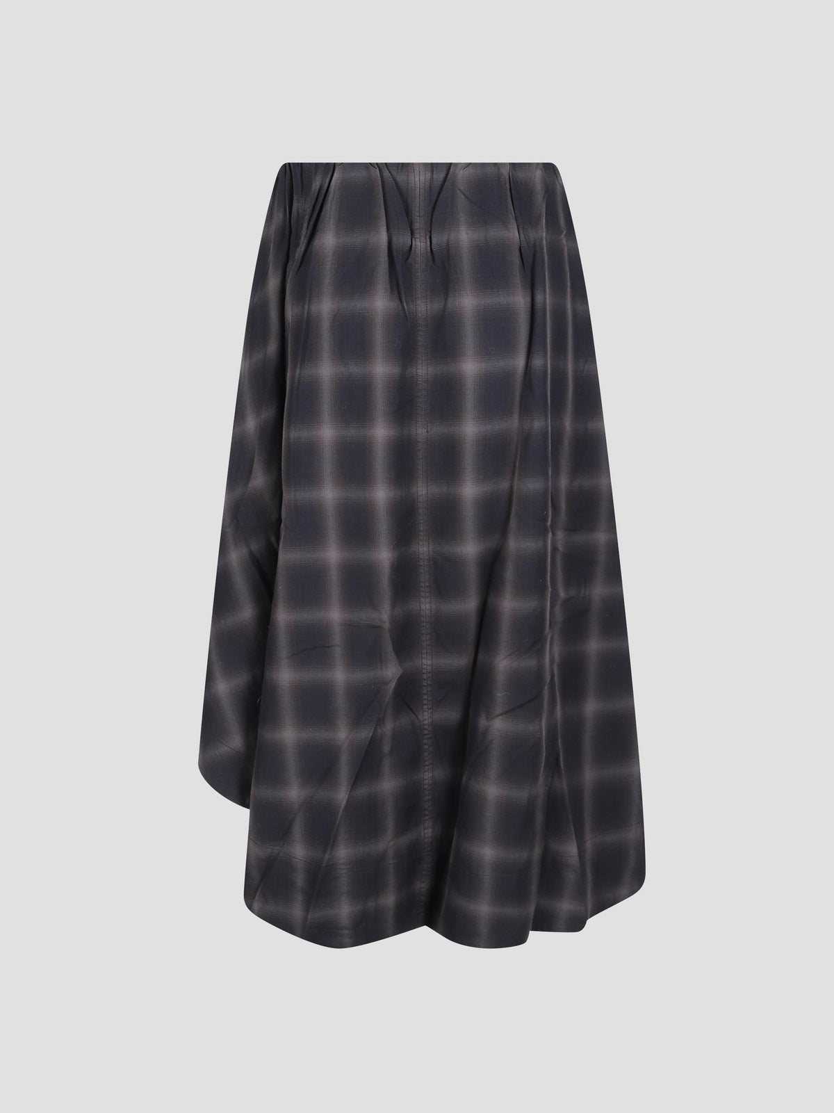 Fan skirt check midi skirt