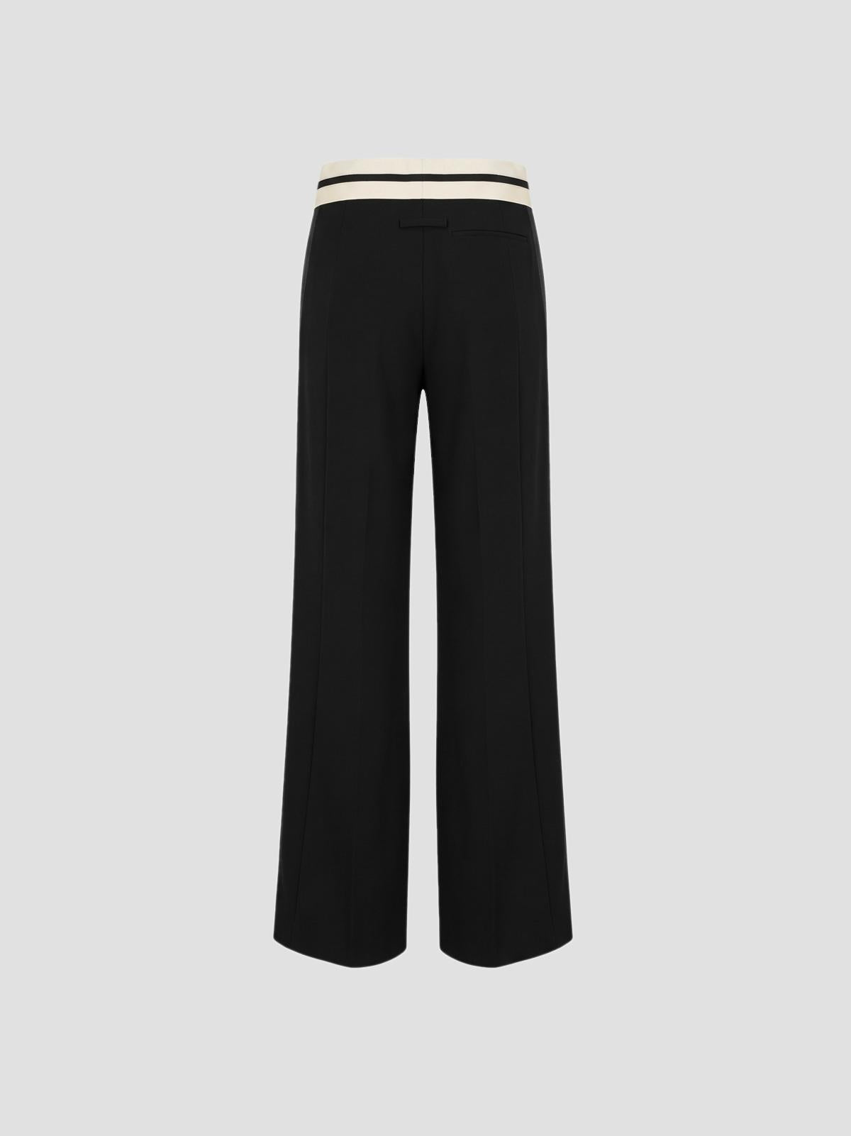 Exposed waistband tailoring trouser
