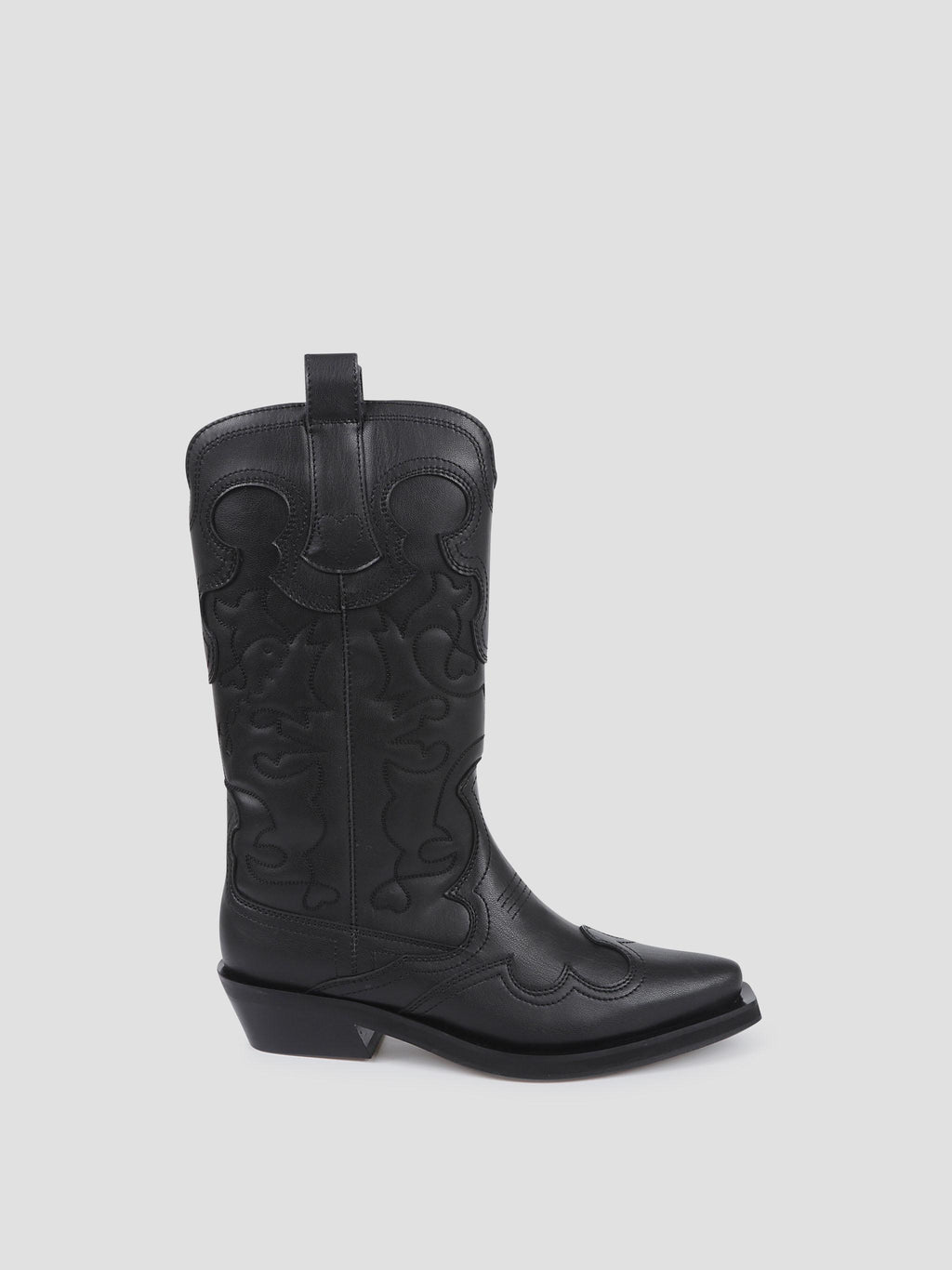 Mid shaft embroidered western boot