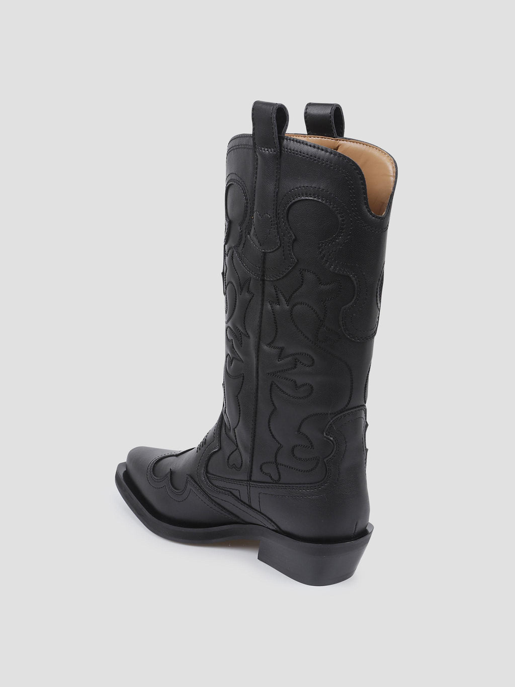 Mid shaft embroidered western boot