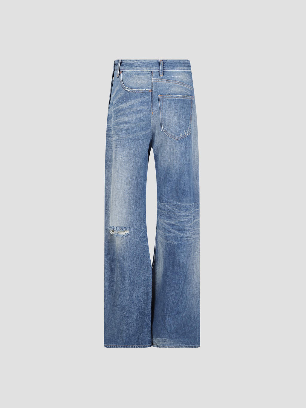 Distressed wide-leg jeans