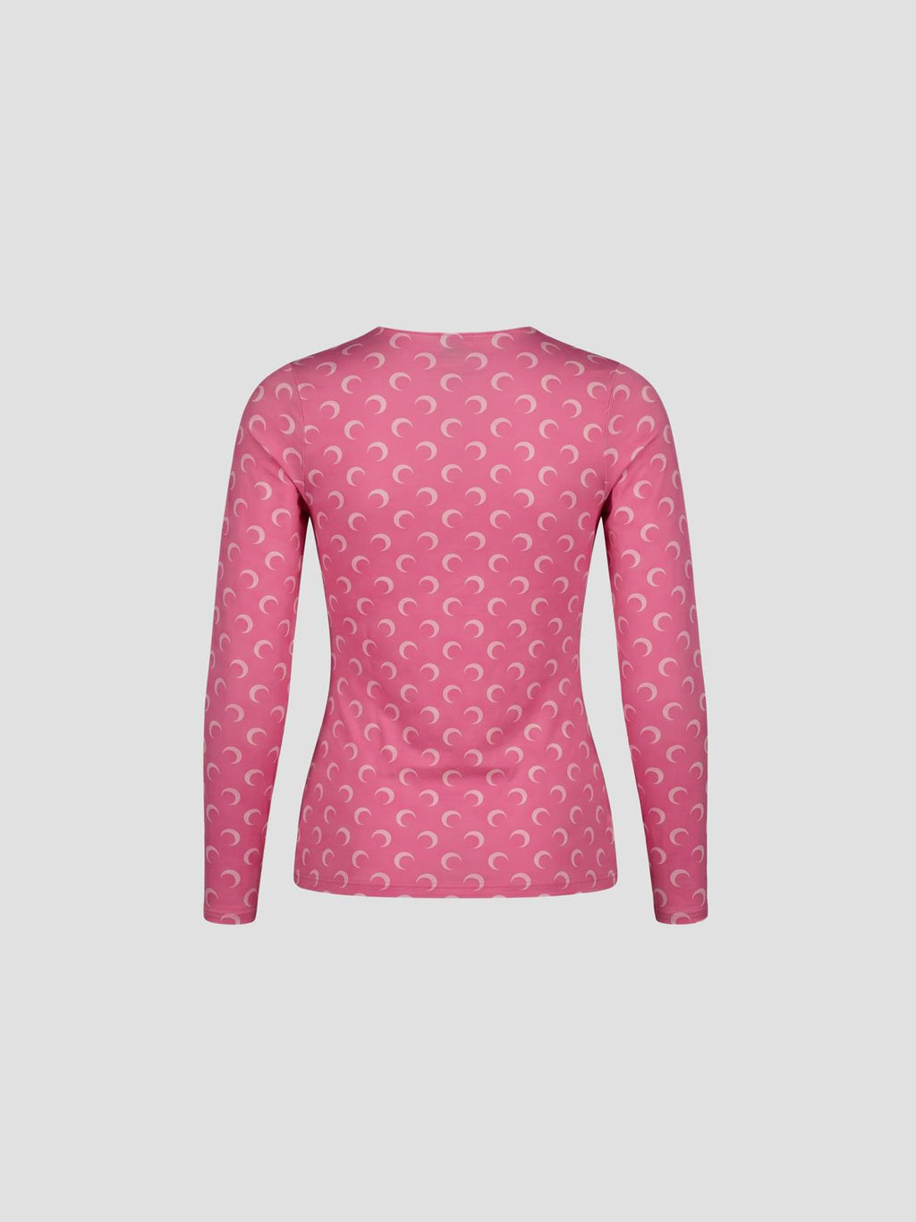 Moon printed jersey ls crewneck top