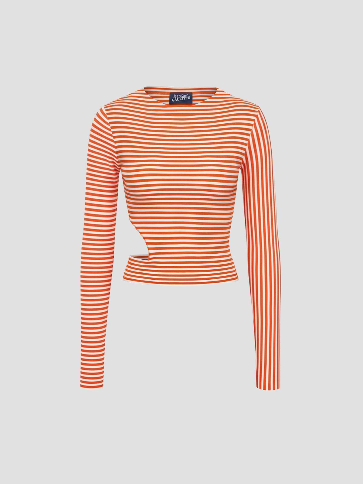 Mix synthetic extra stretch striped asymetric body