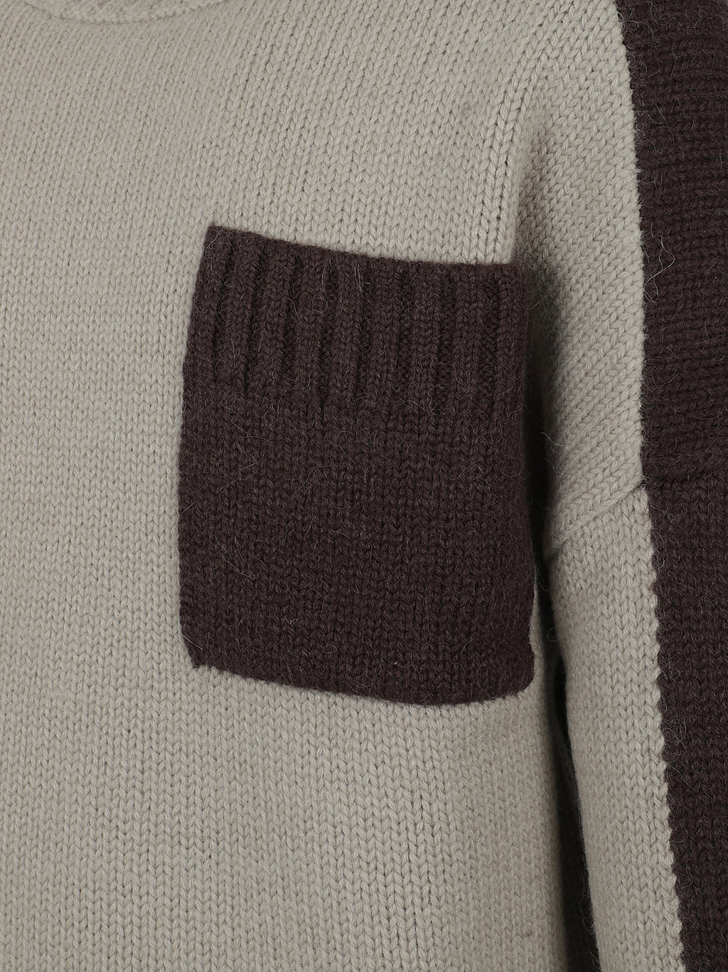 Two tone patch pocket jumper