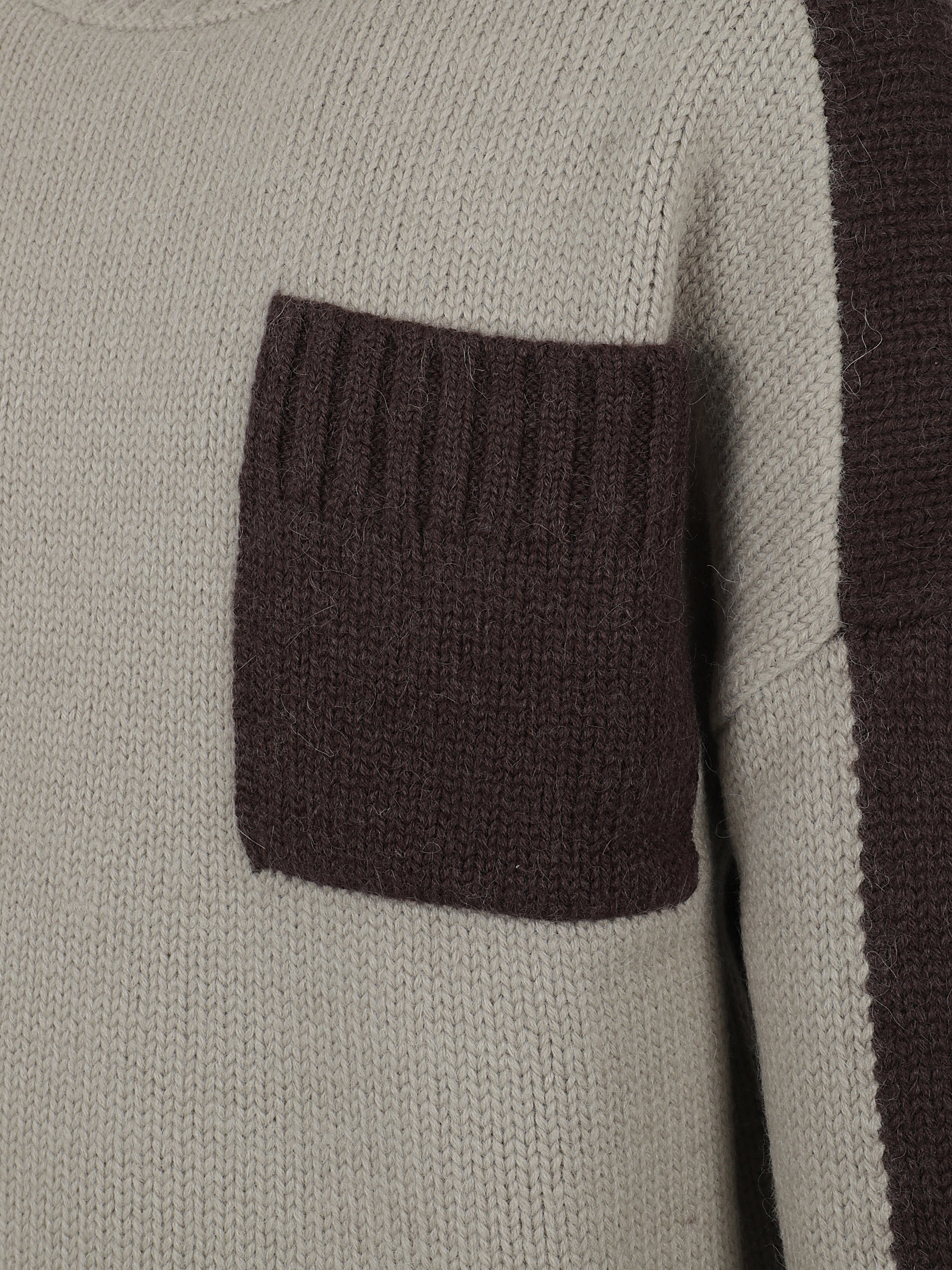 Two tone patch pocket jumper