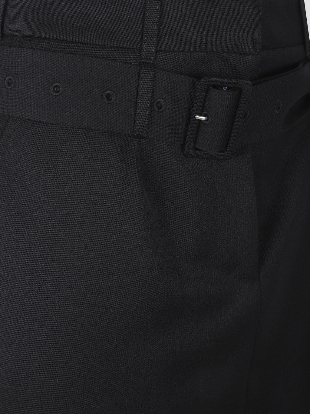 Multi belt loop kick back skirt