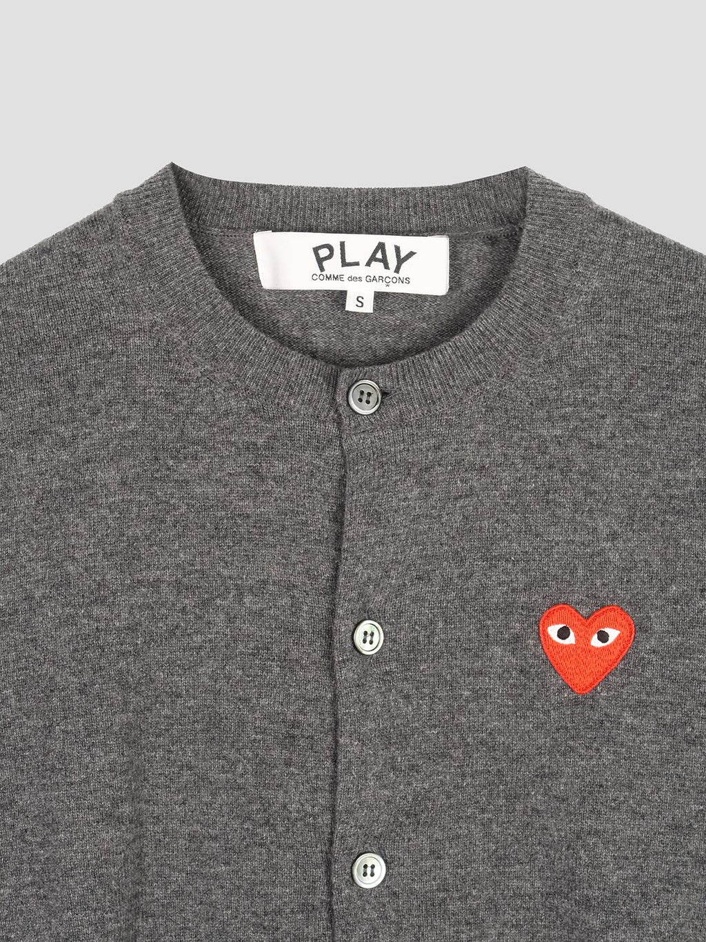U round-neck cardigan red emblem knit