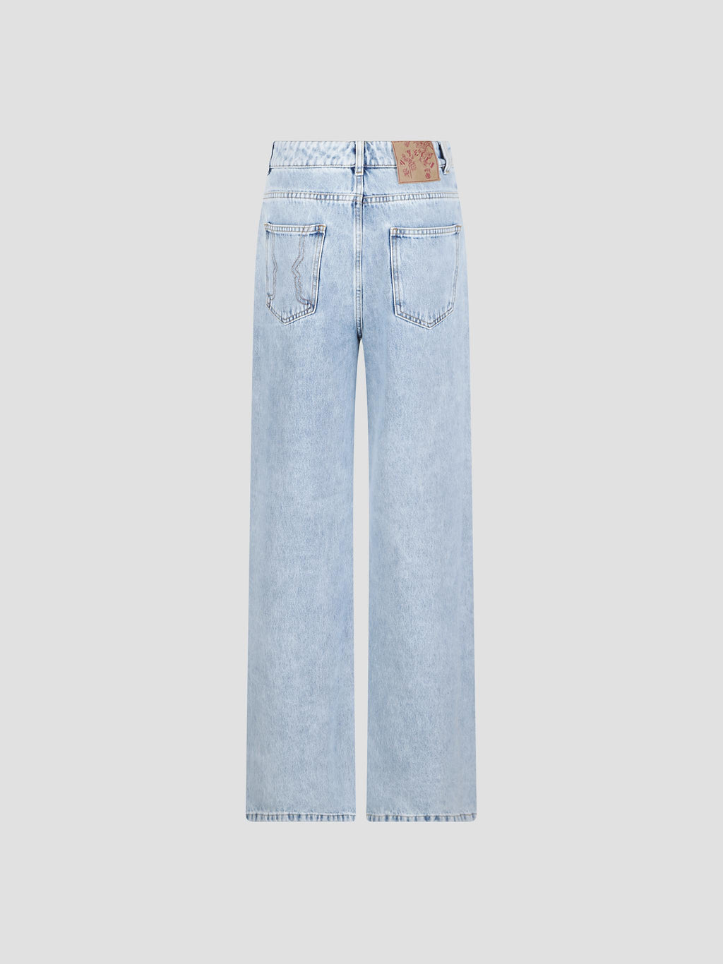 Baggy jeans with diamond embroidery