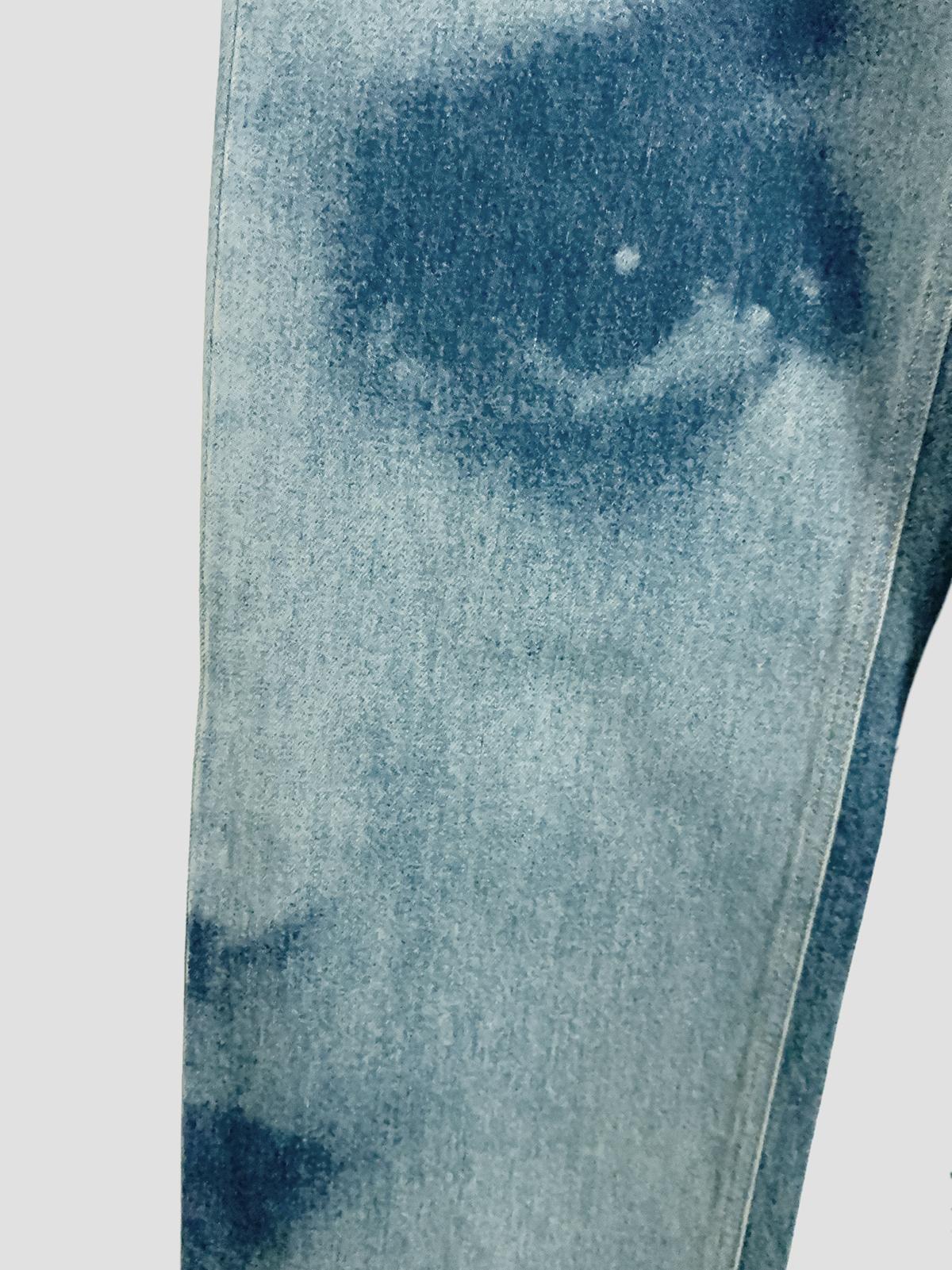 Straigth leg denim pant with face print