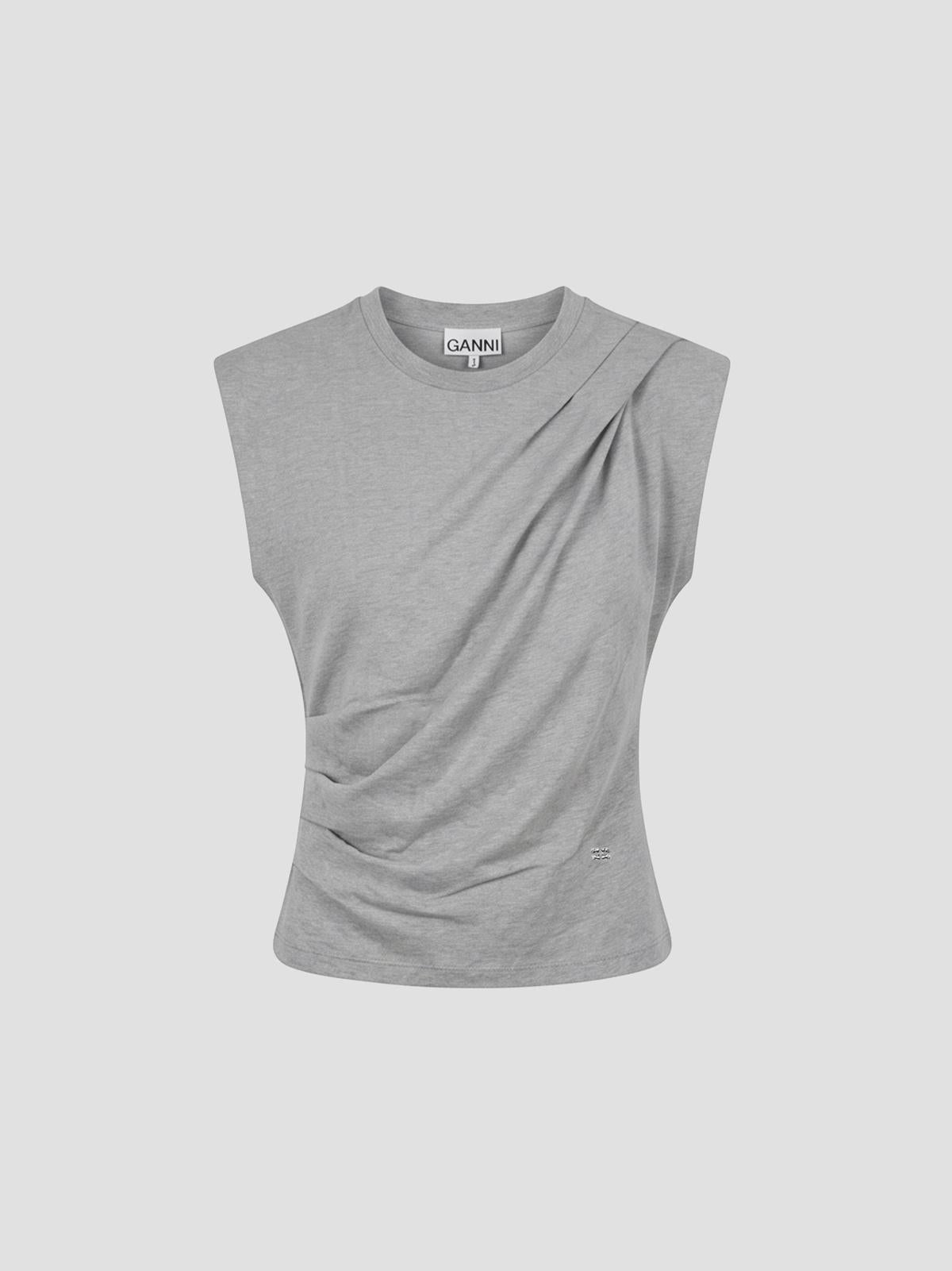 Stretch heavy jersey draped blouse