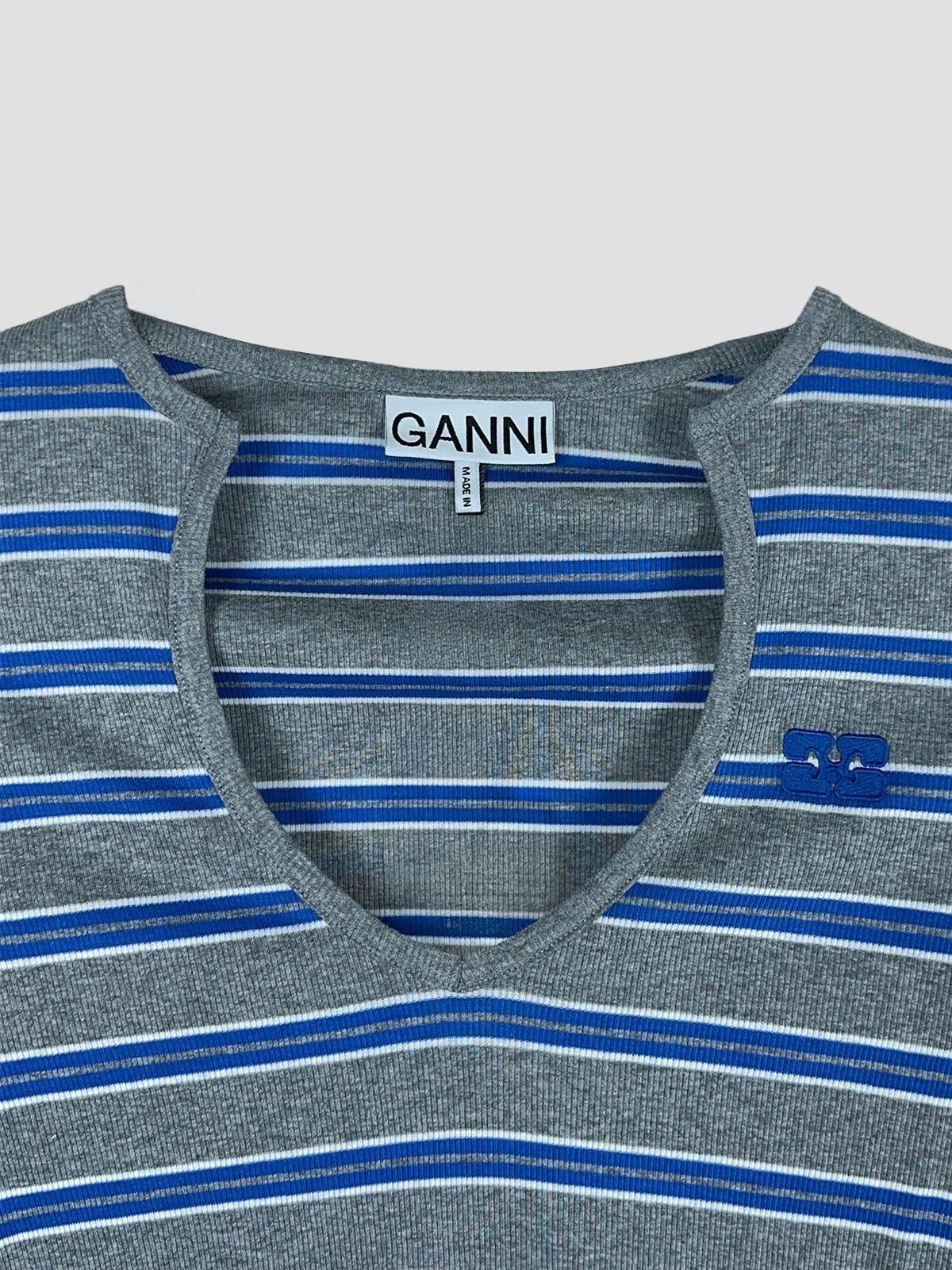 Soft cotton ribb v neck longsleve