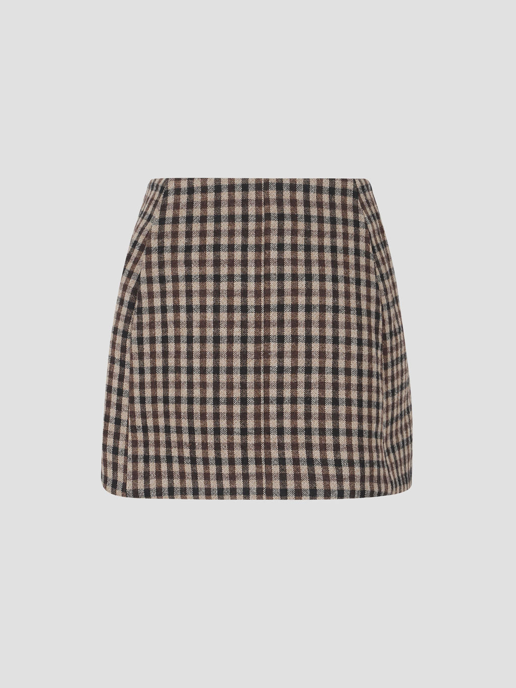 Check wool mix skirt