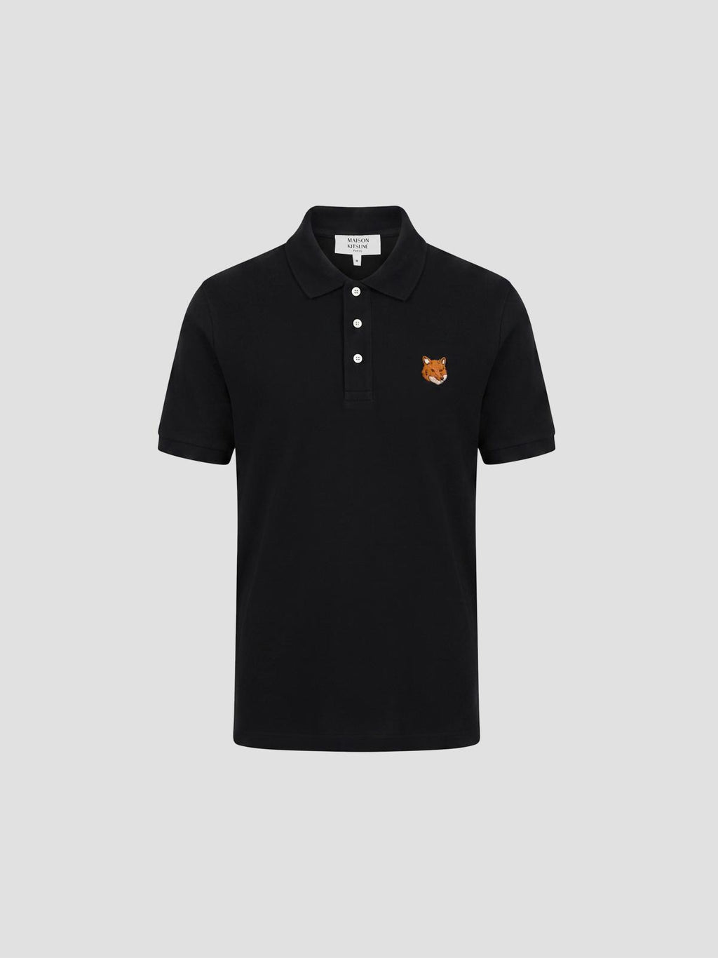 Maison Kitsuné Fox head regular polo in black