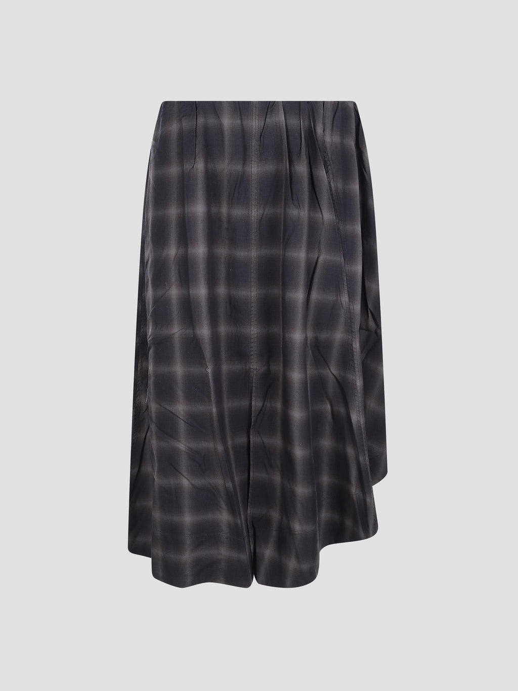 Fan skirt check midi skirt