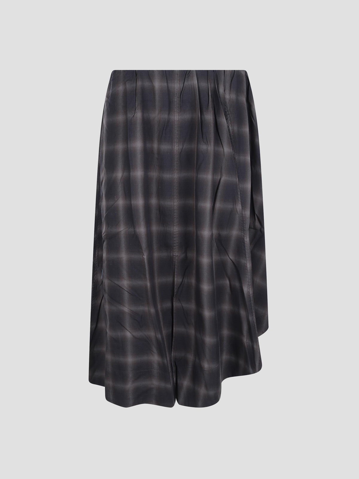 Fan skirt check midi skirt
