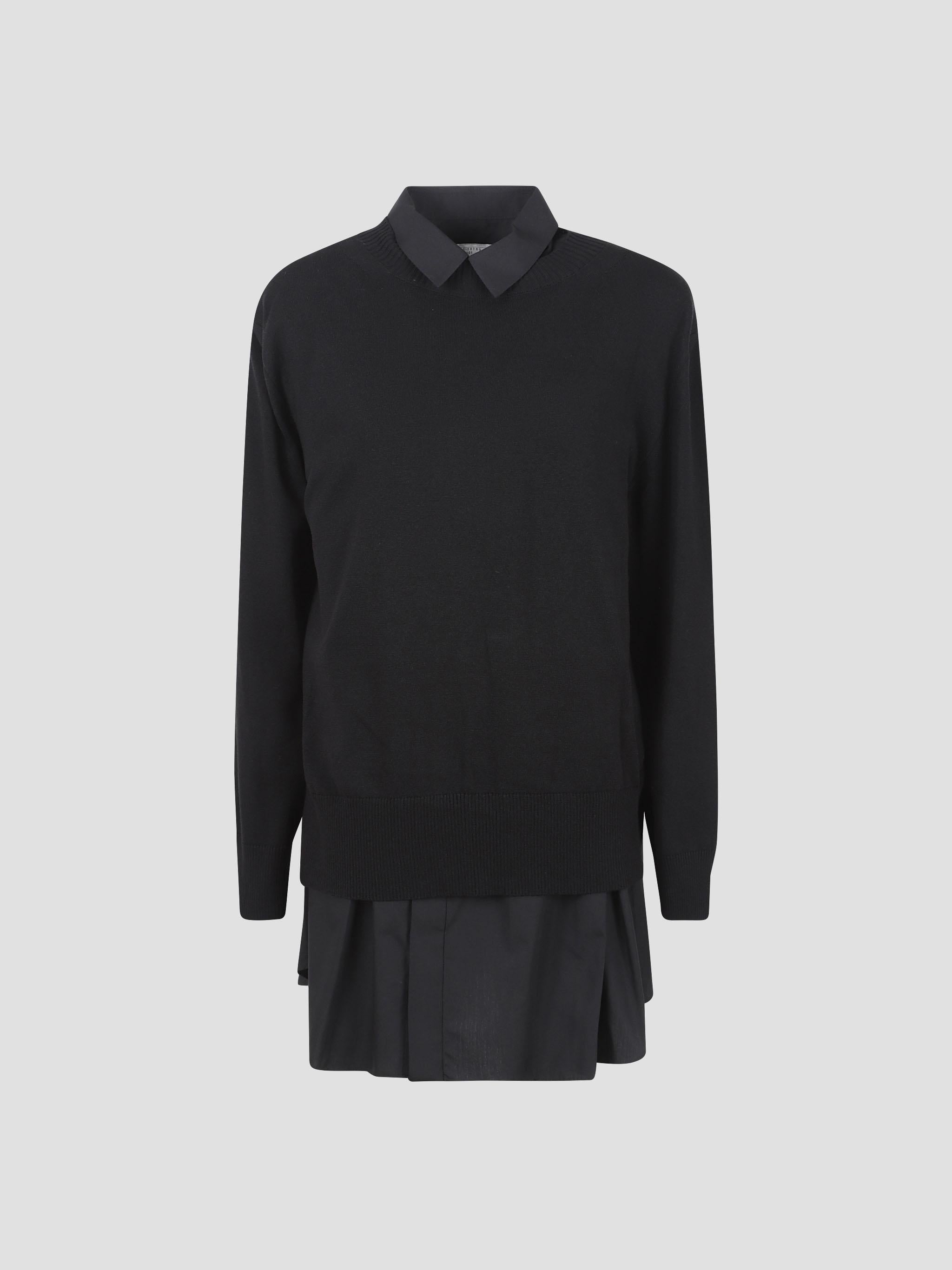 Poplin-cotton knit dress