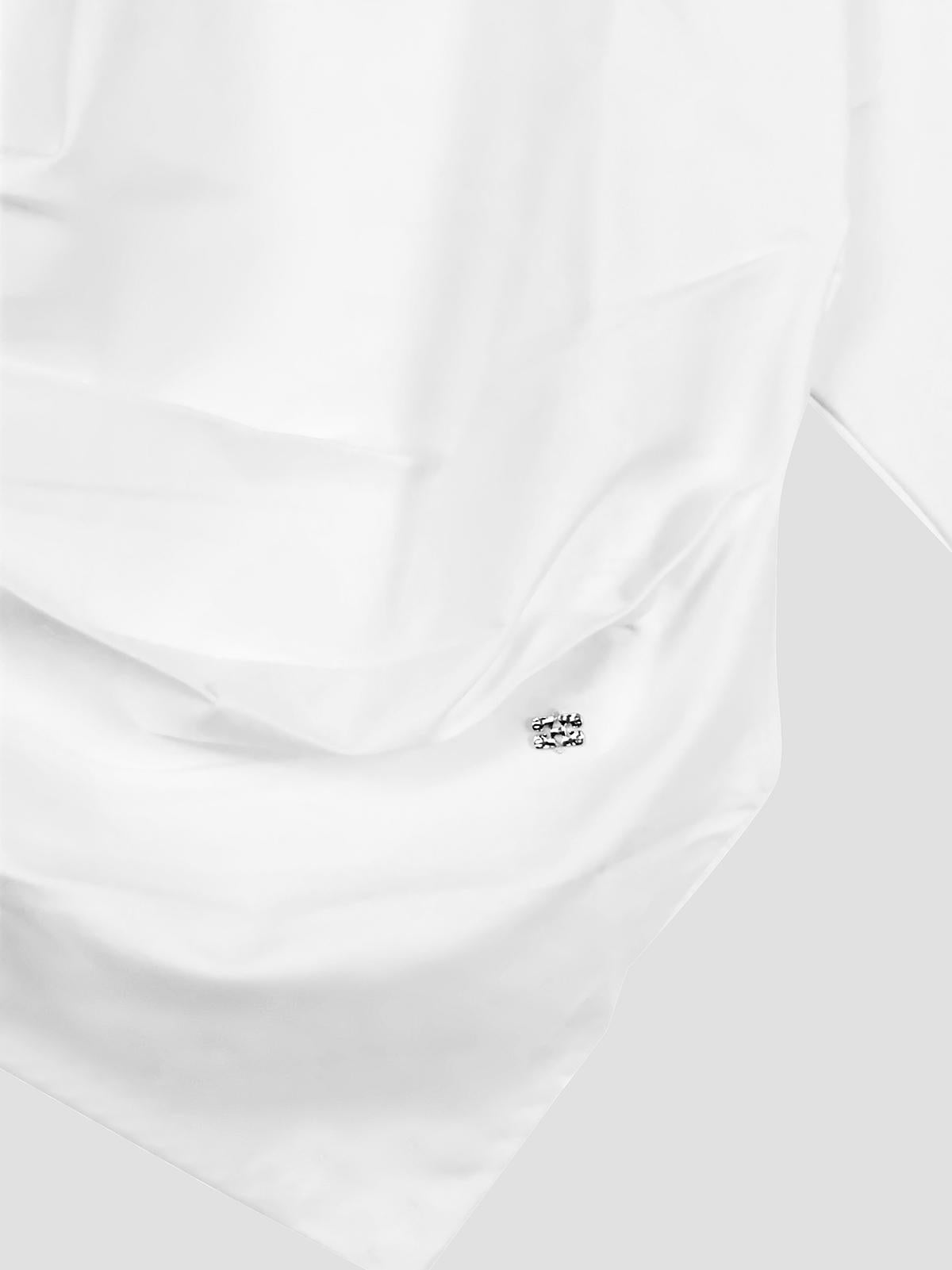 Heavy stretch cotton draped blouse