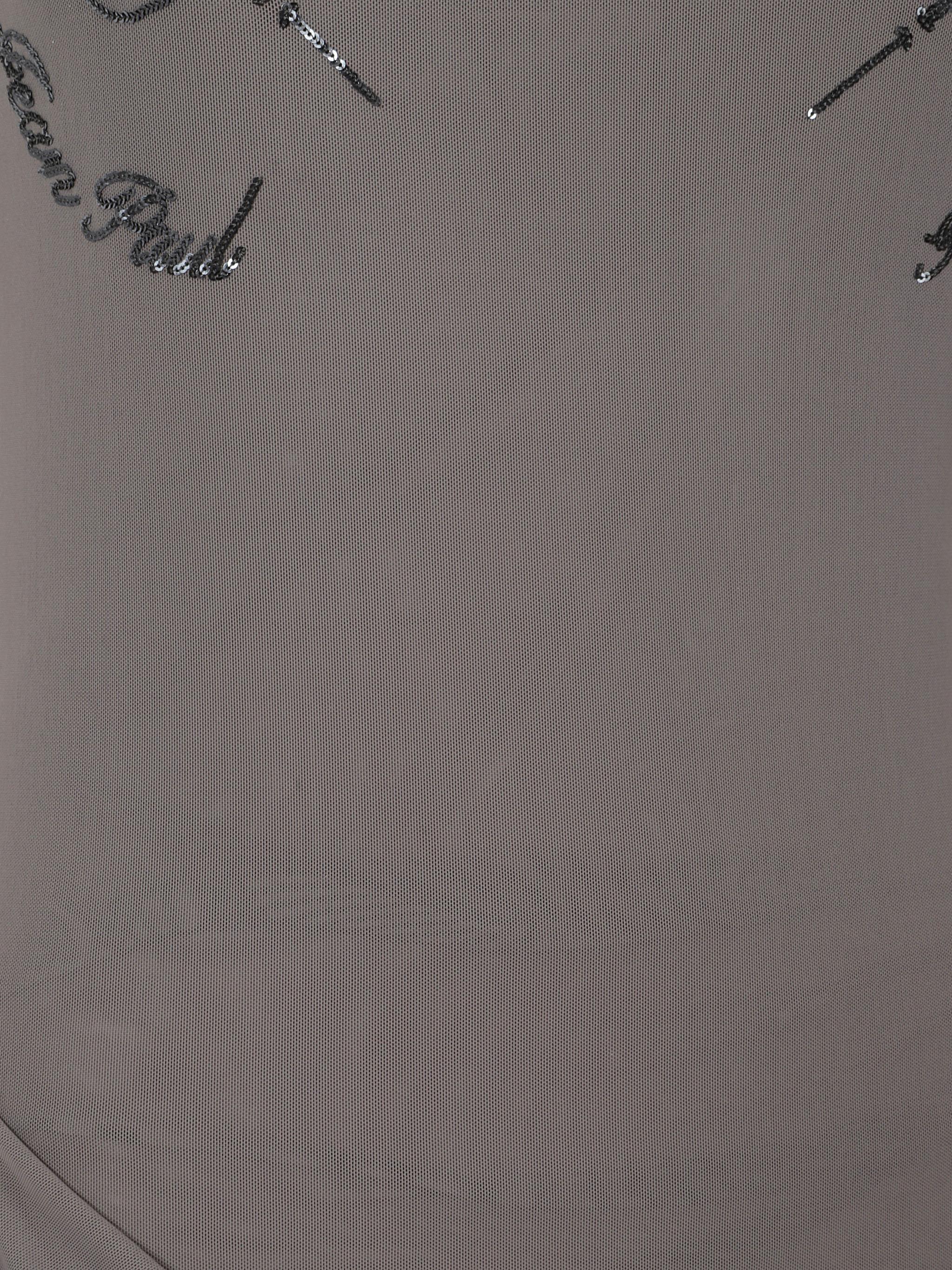 Mesh double layers long dress embroidered