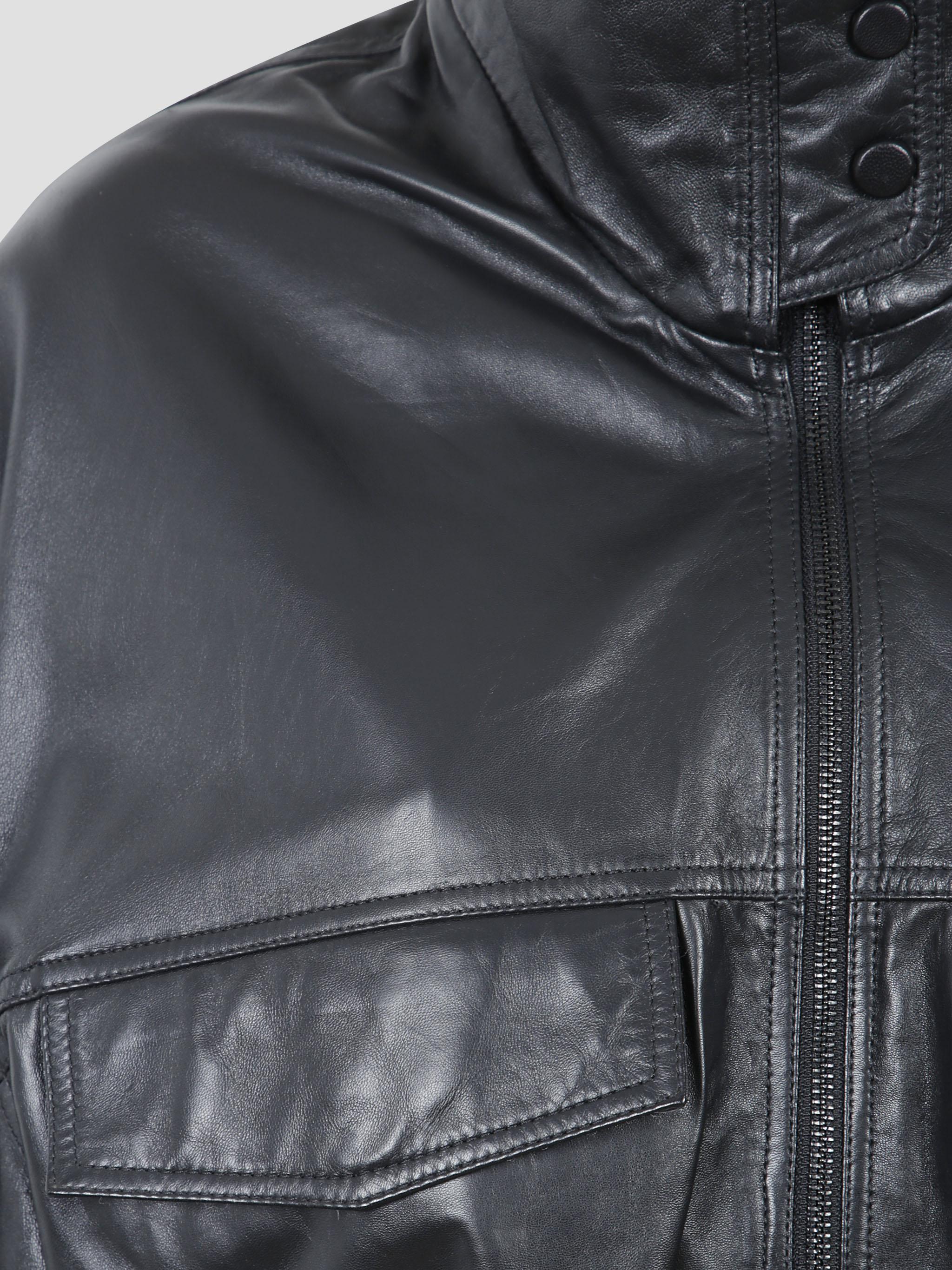 Carnaby funnel neck leather jacket